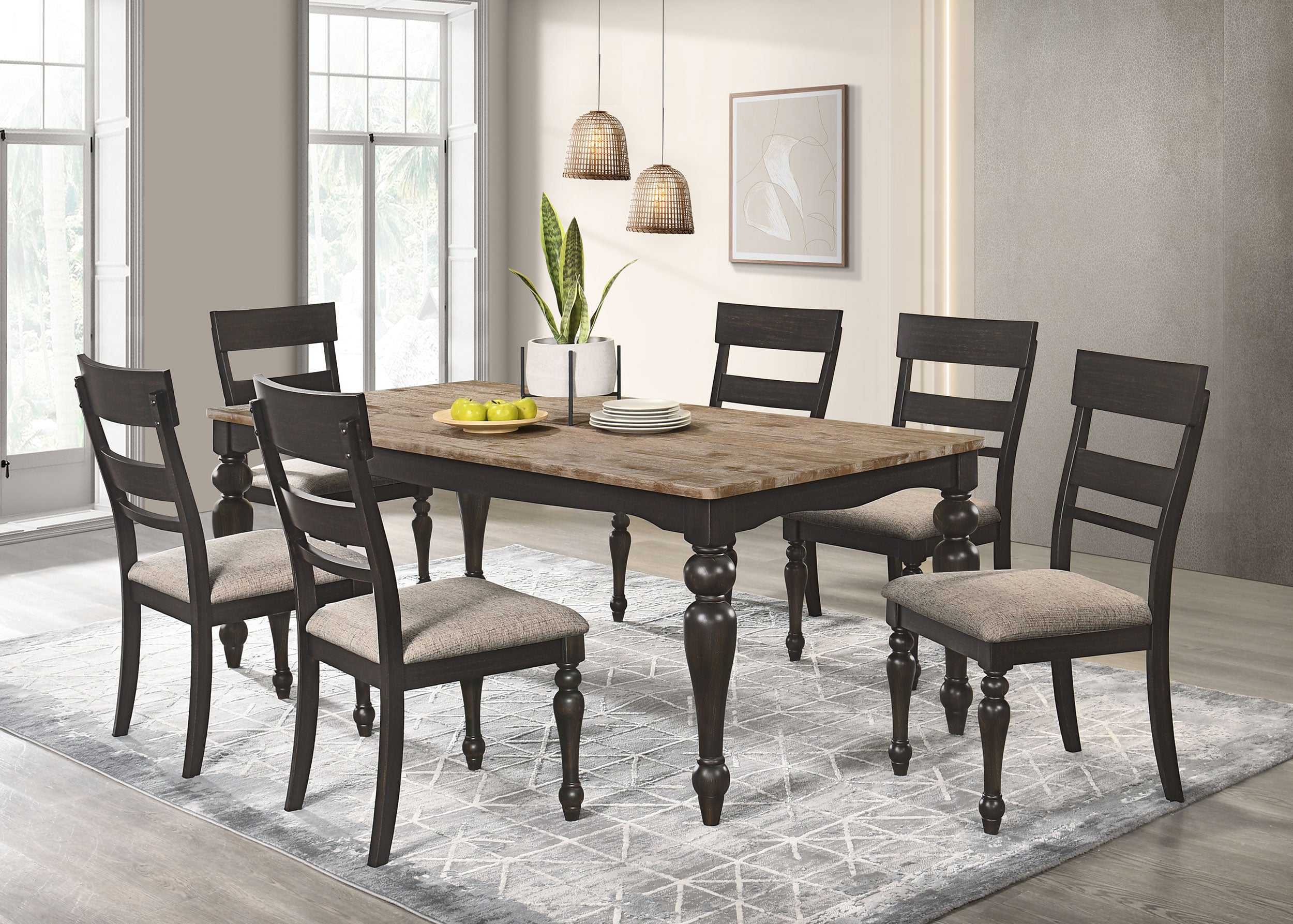 Bridget Rectangular 79-inch Dining Table Brown Brushed — view 11