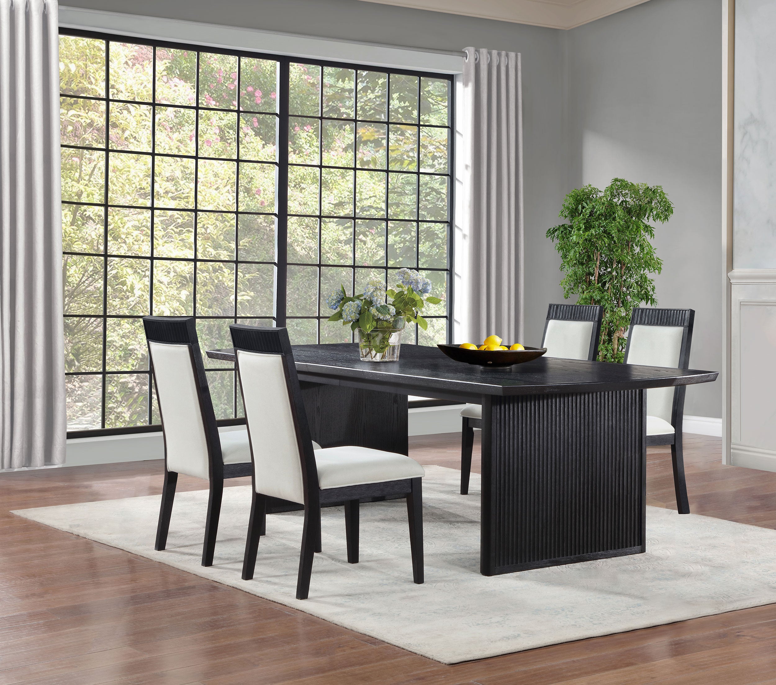 Brookmead 5-piece Extension Leaf Dining Table Set Black — view 1