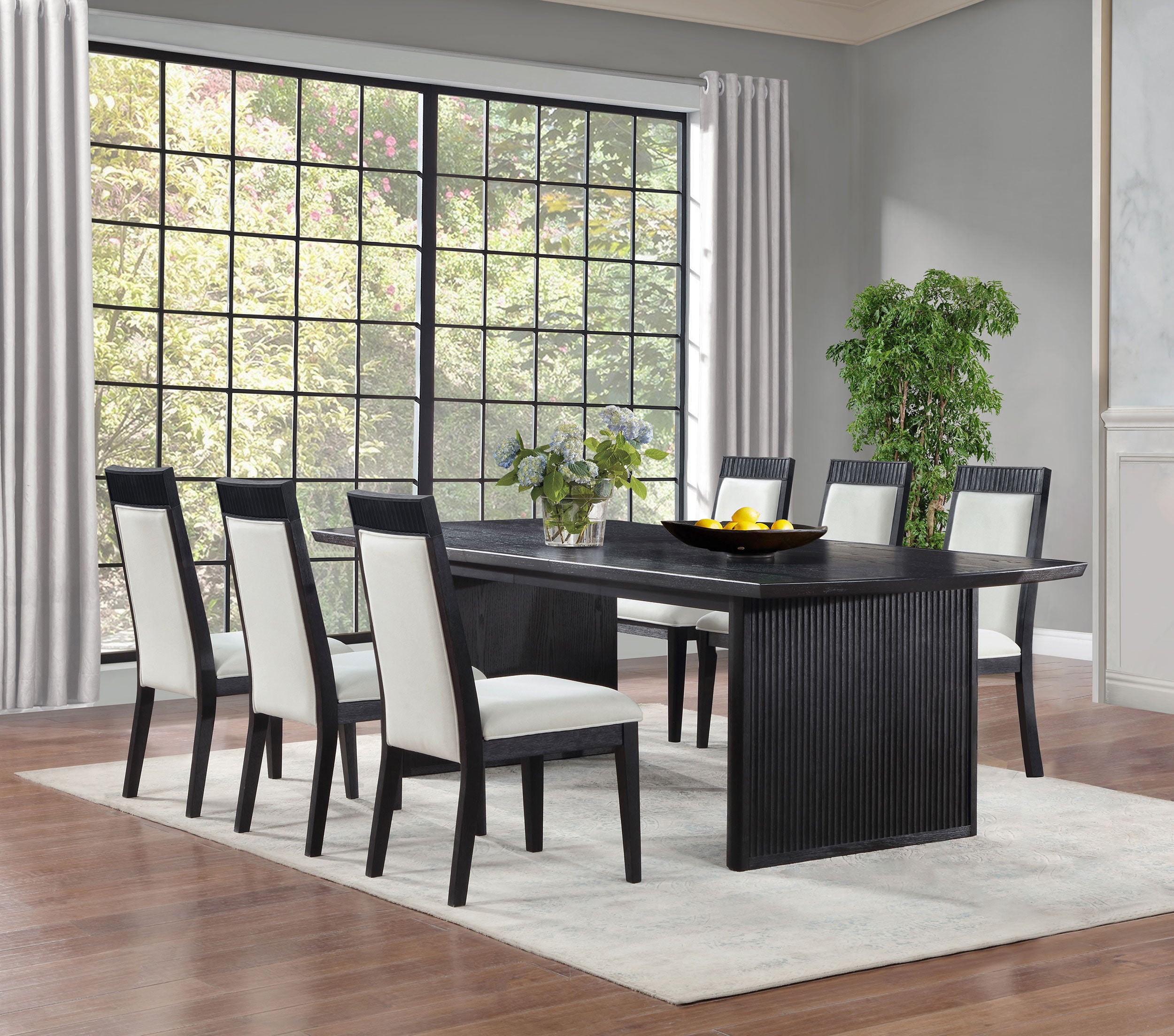 Brookmead 7-piece Extension Leaf Dining Table Set Black — view 1