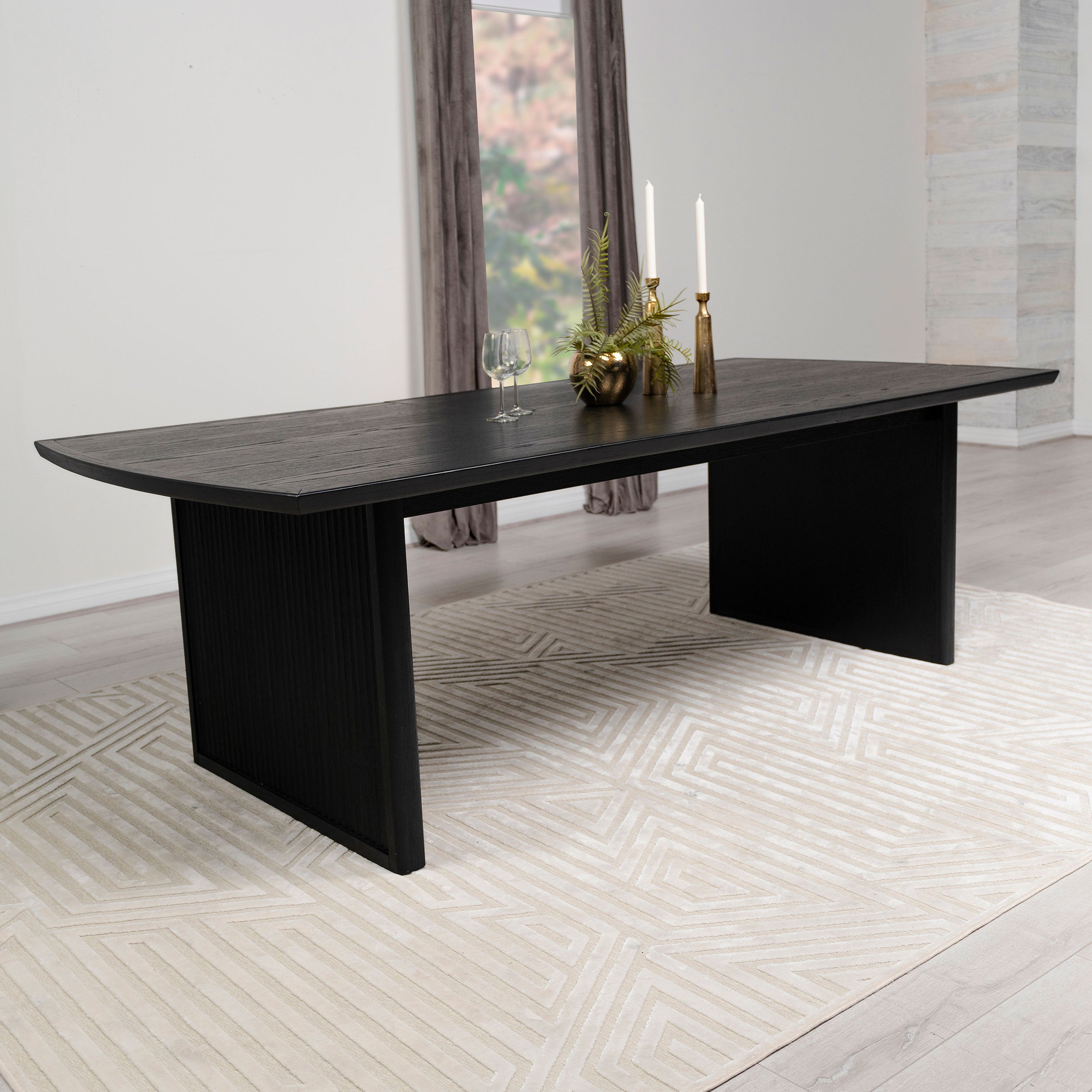 Brookmead 100-inch Extension Leaf Dining Table Black — view 2