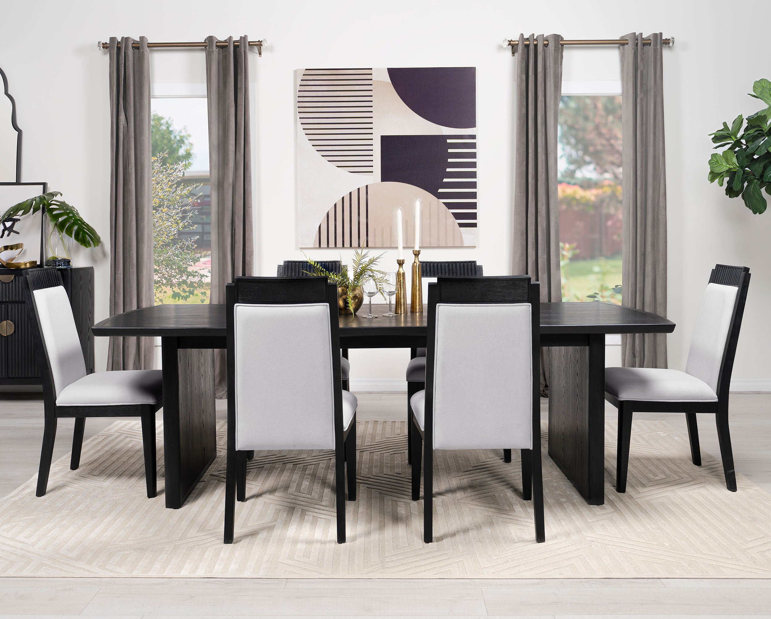Brookmead 100-inch Extension Leaf Dining Table Black — view 15