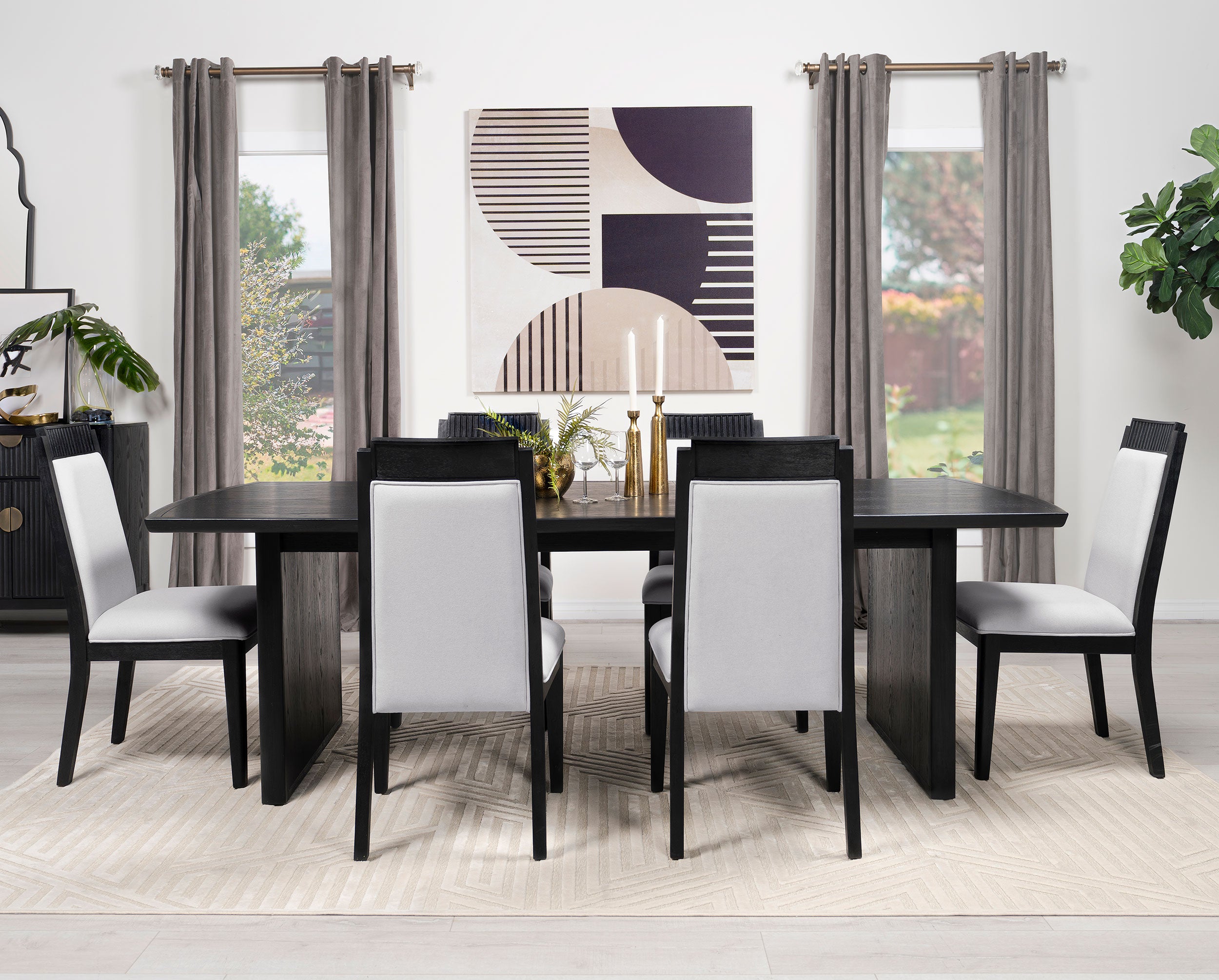 Brookmead Wood Dining Side Chair Ivory and Black (Set of 2) — view 15