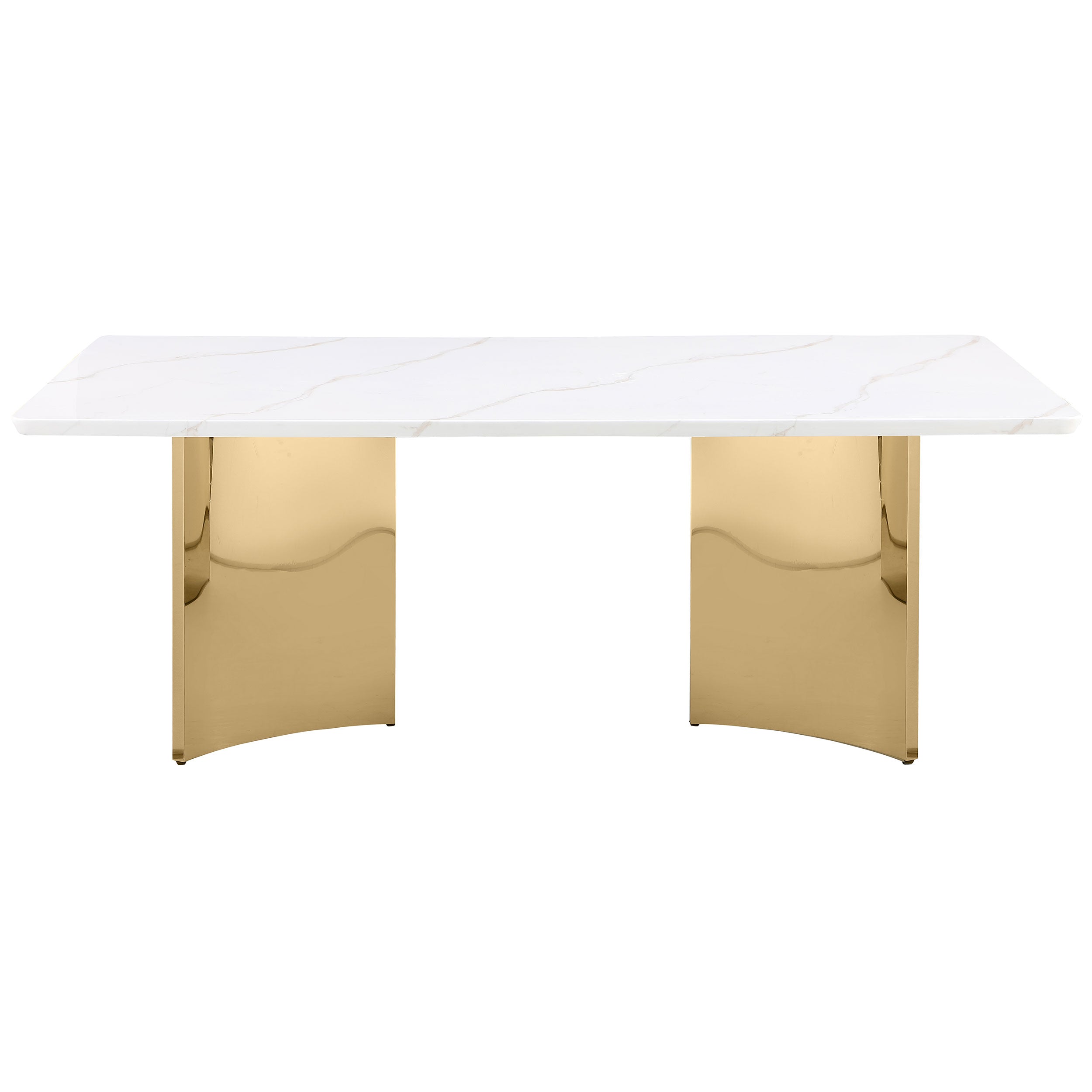 Tevlin Rectangular 79-inch Marble Top Dining Table White — view 3