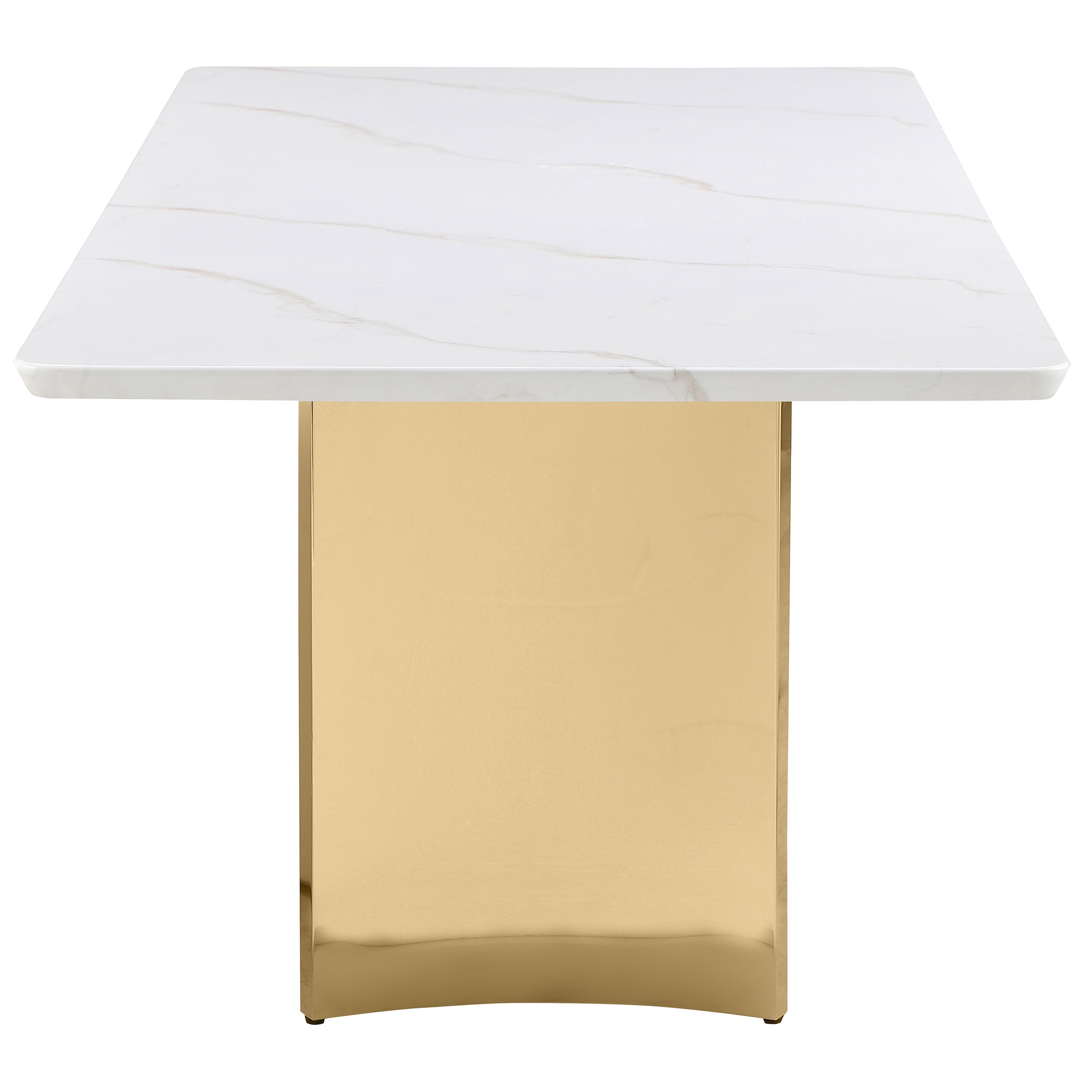 Tevlin Rectangular 79-inch Marble Top Dining Table White — view 5