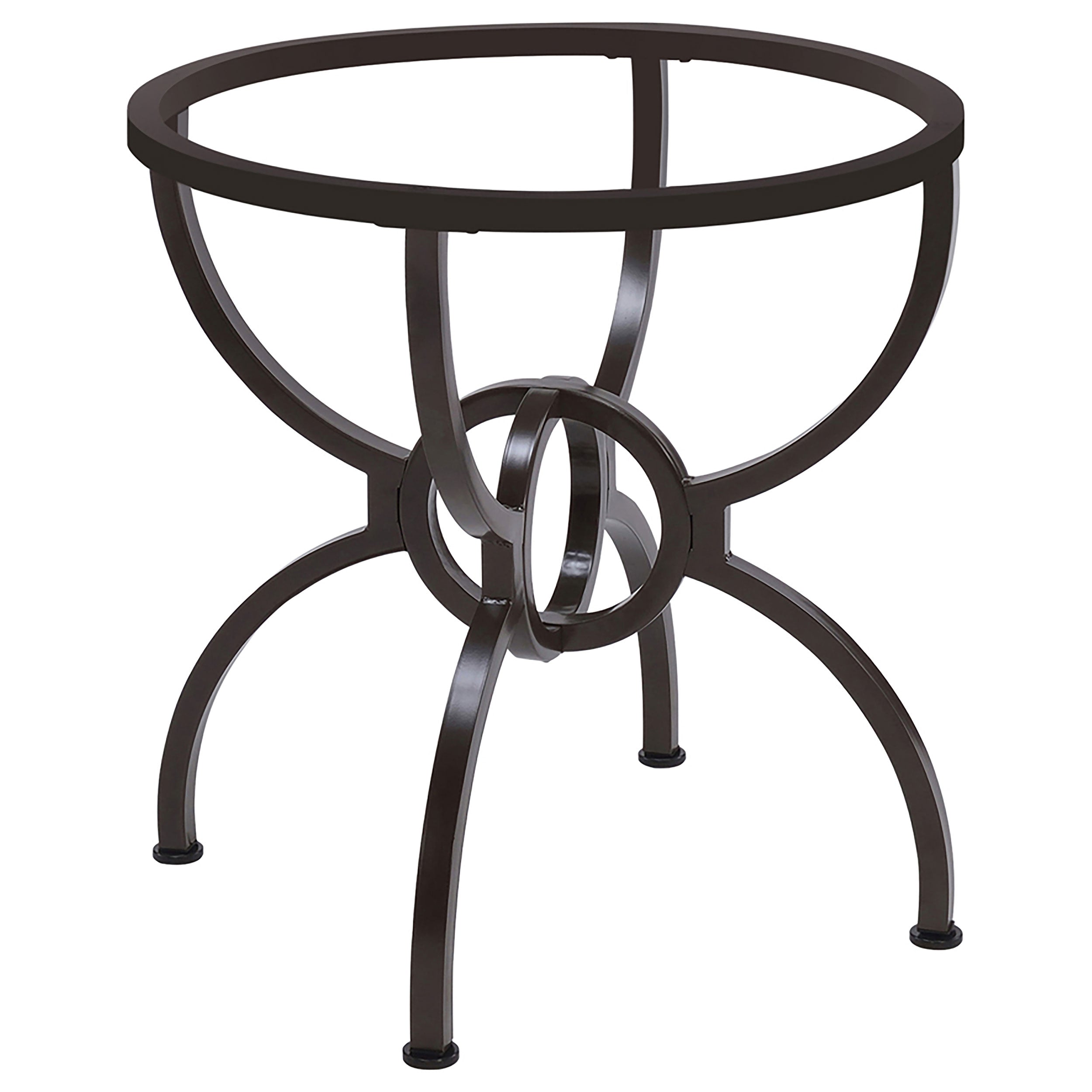 Aviano Round Metal Dining Table Base Gunmetal — view 1