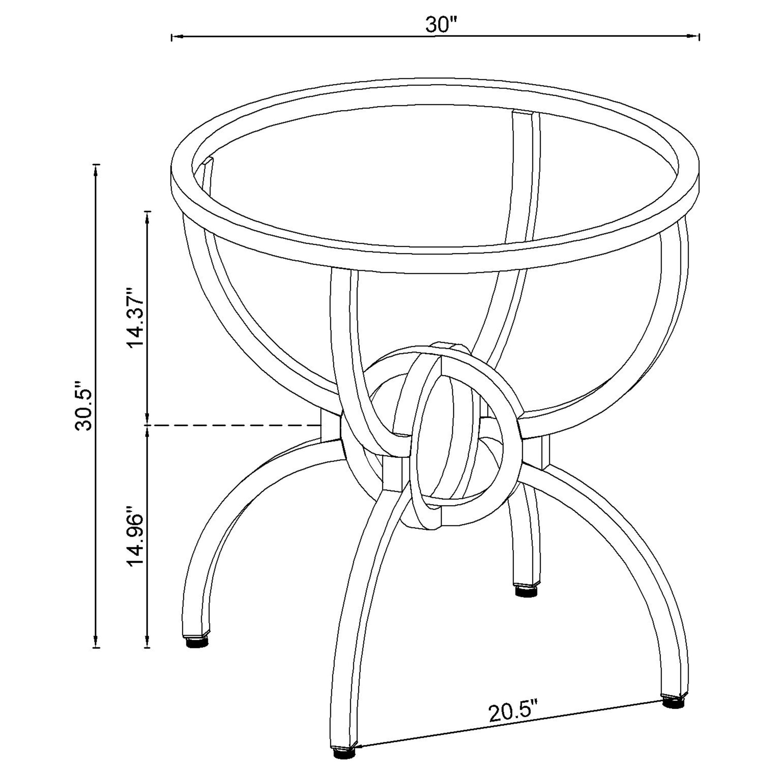 Aviano Round Metal Dining Table Base Gunmetal — view 6