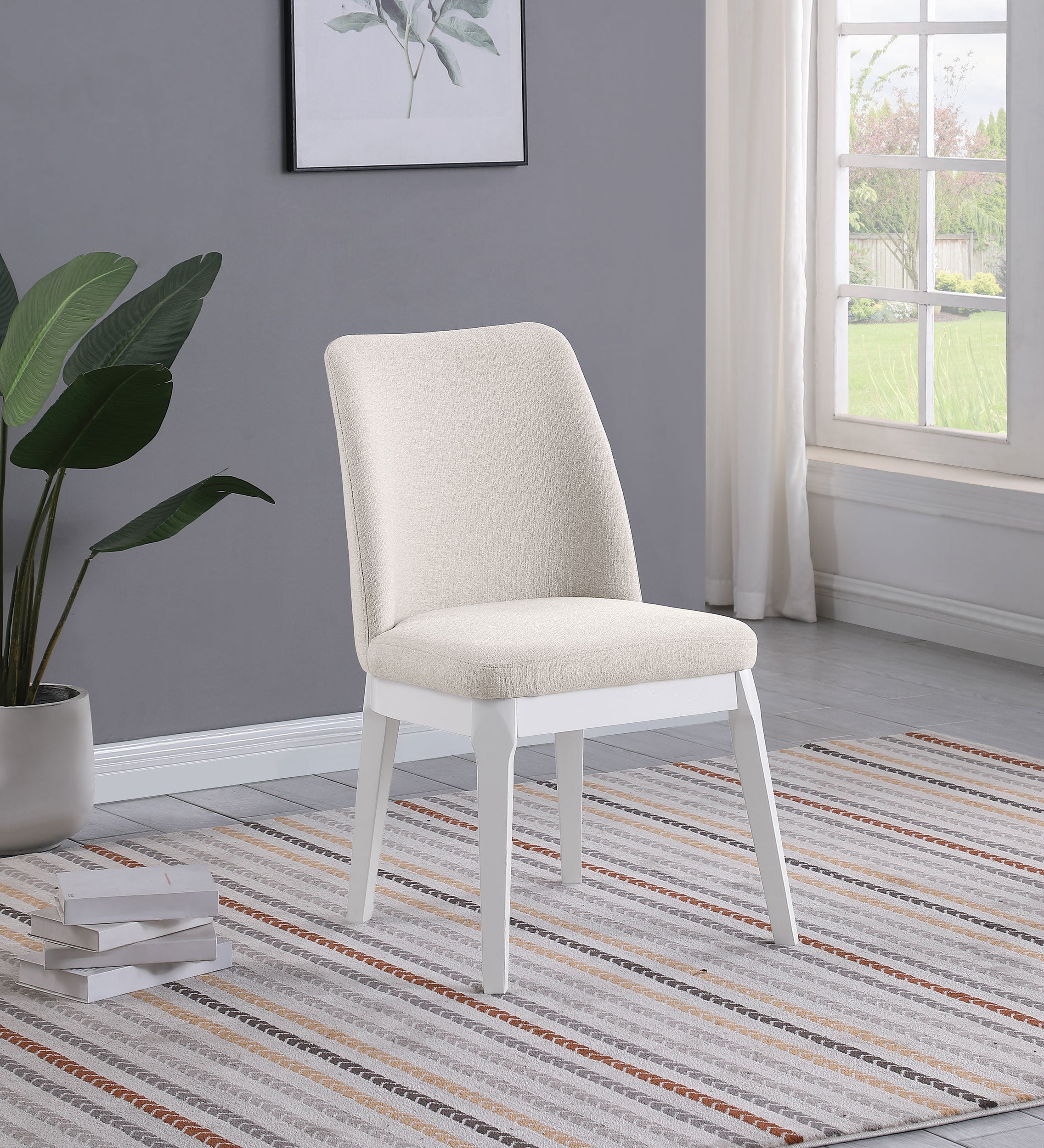 Carissa Upholstered Dining Side Chair Beige (Set of 2) — view 2