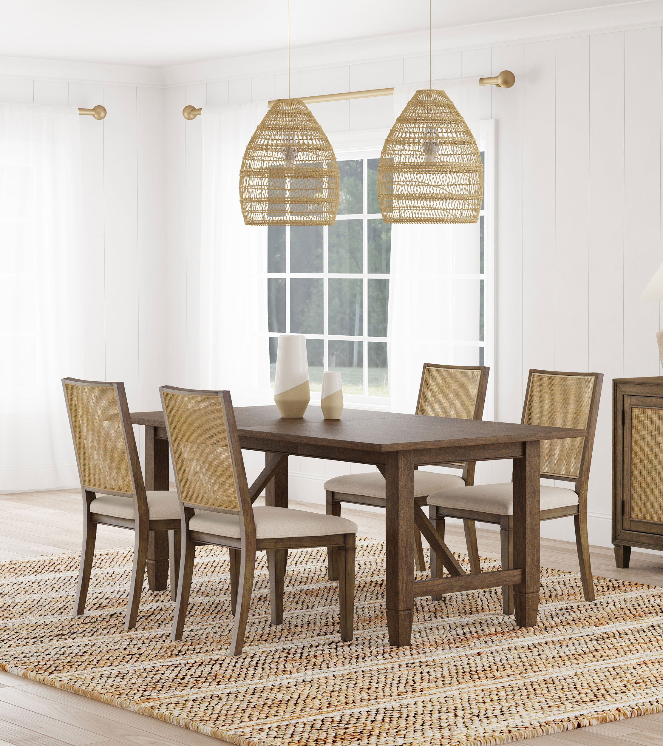 Matisse 5-piece Rectangular Dining Table Set Light Brown — view 1
