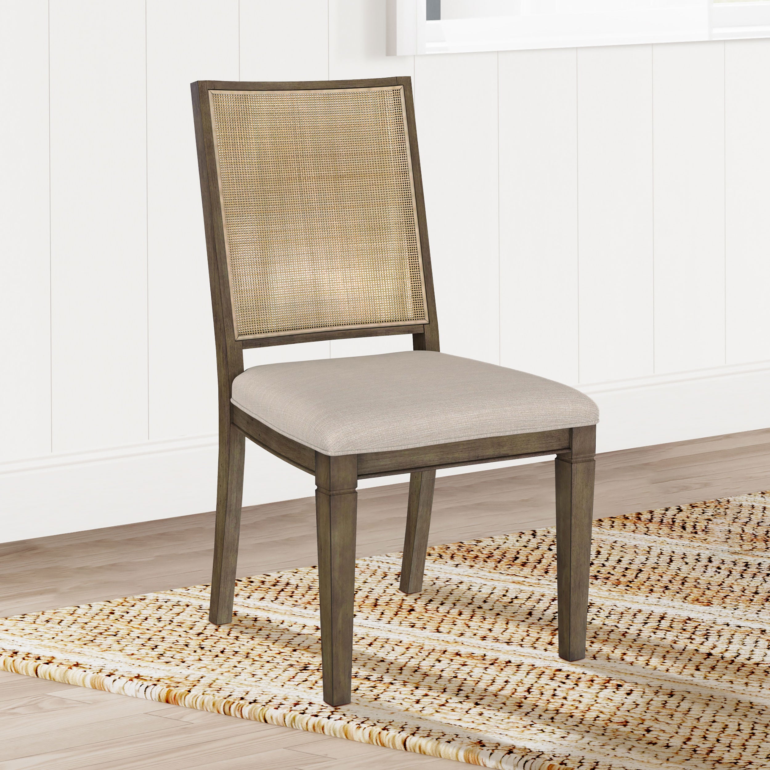 Matisse Woven Rattan Back Dining Side Chair Brown (Set of 2) — view 2