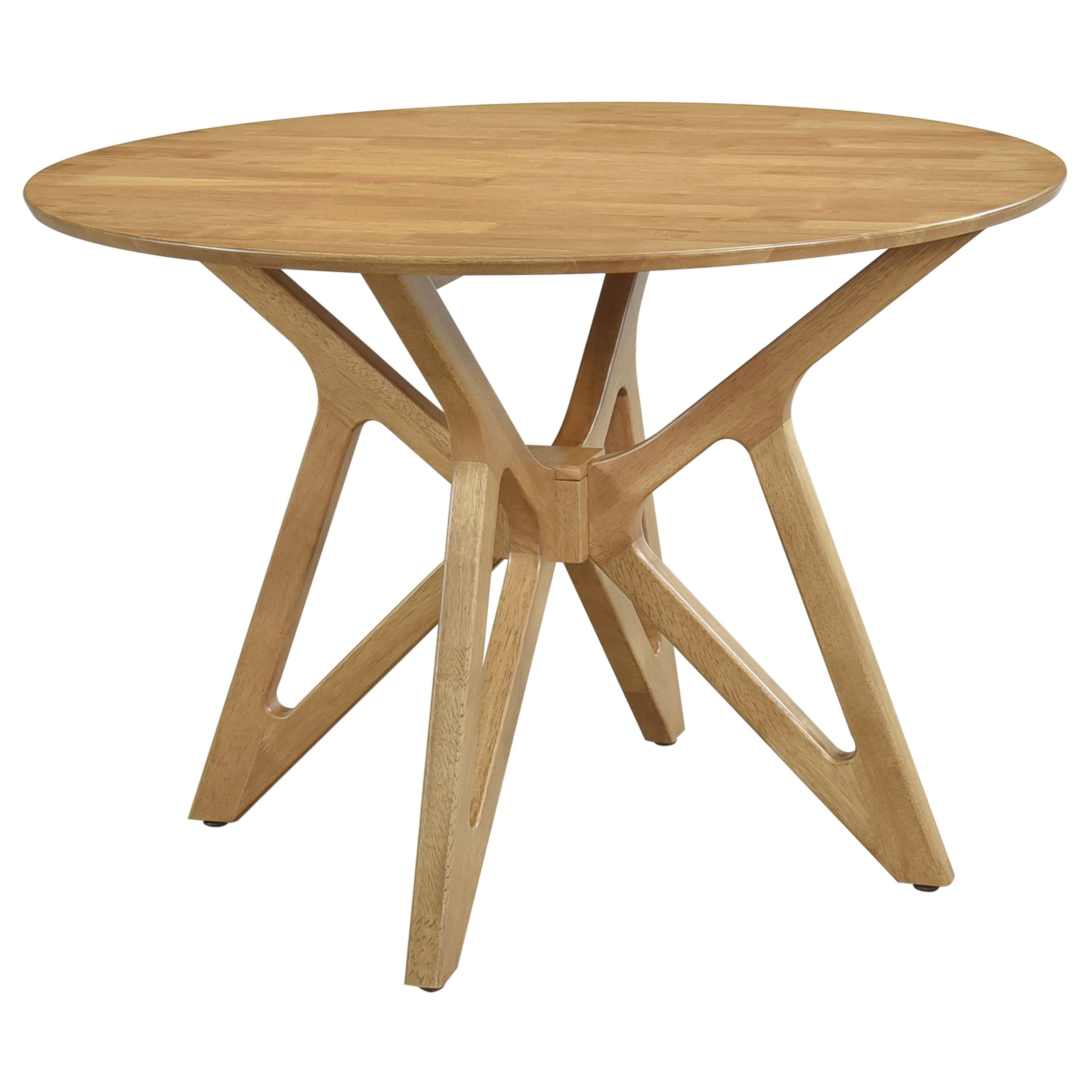 Elowen Round 42-inch Solid Wood Dining Table Light Walnut — view 1