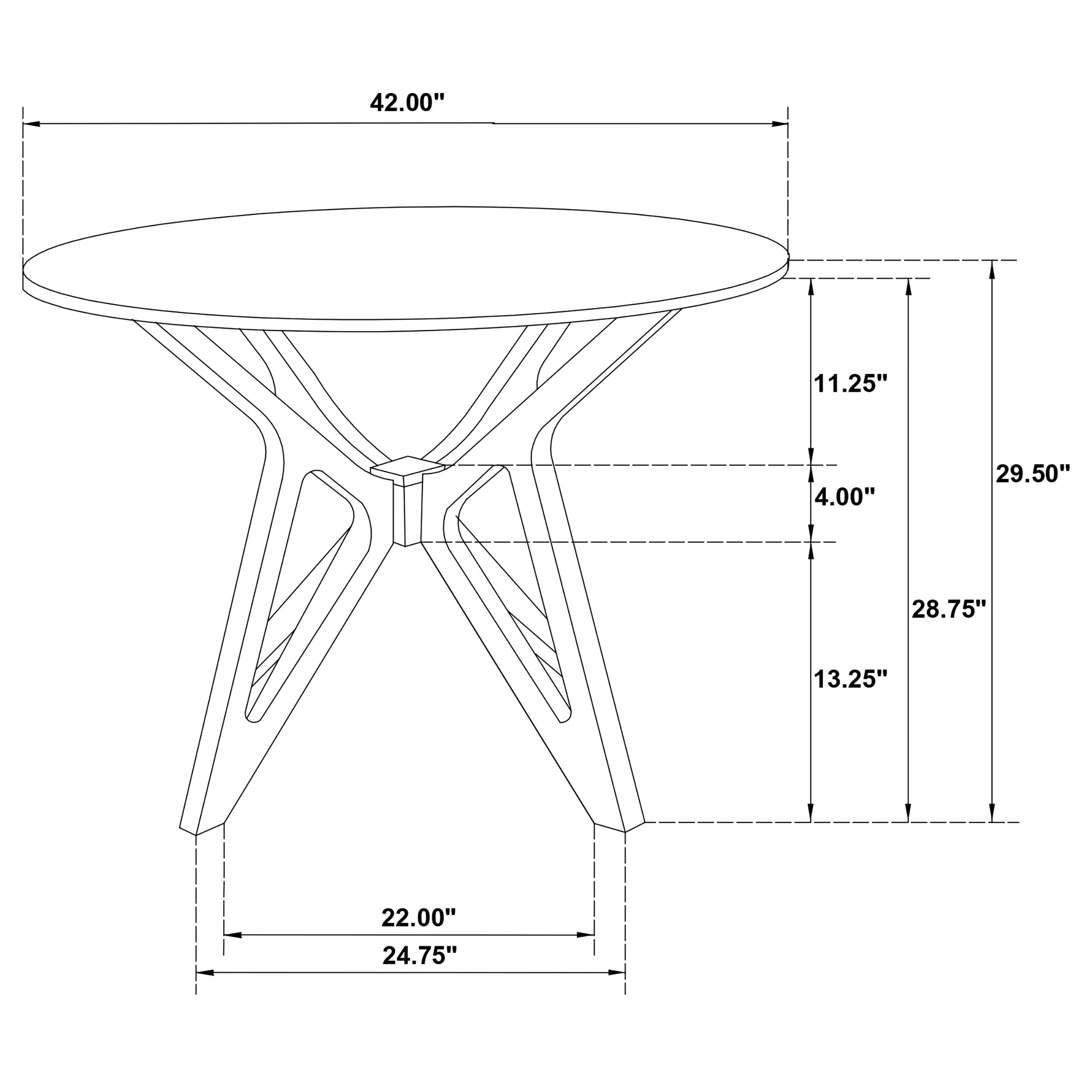 Elowen Round 42-inch Solid Wood Dining Table Light Walnut — view 6
