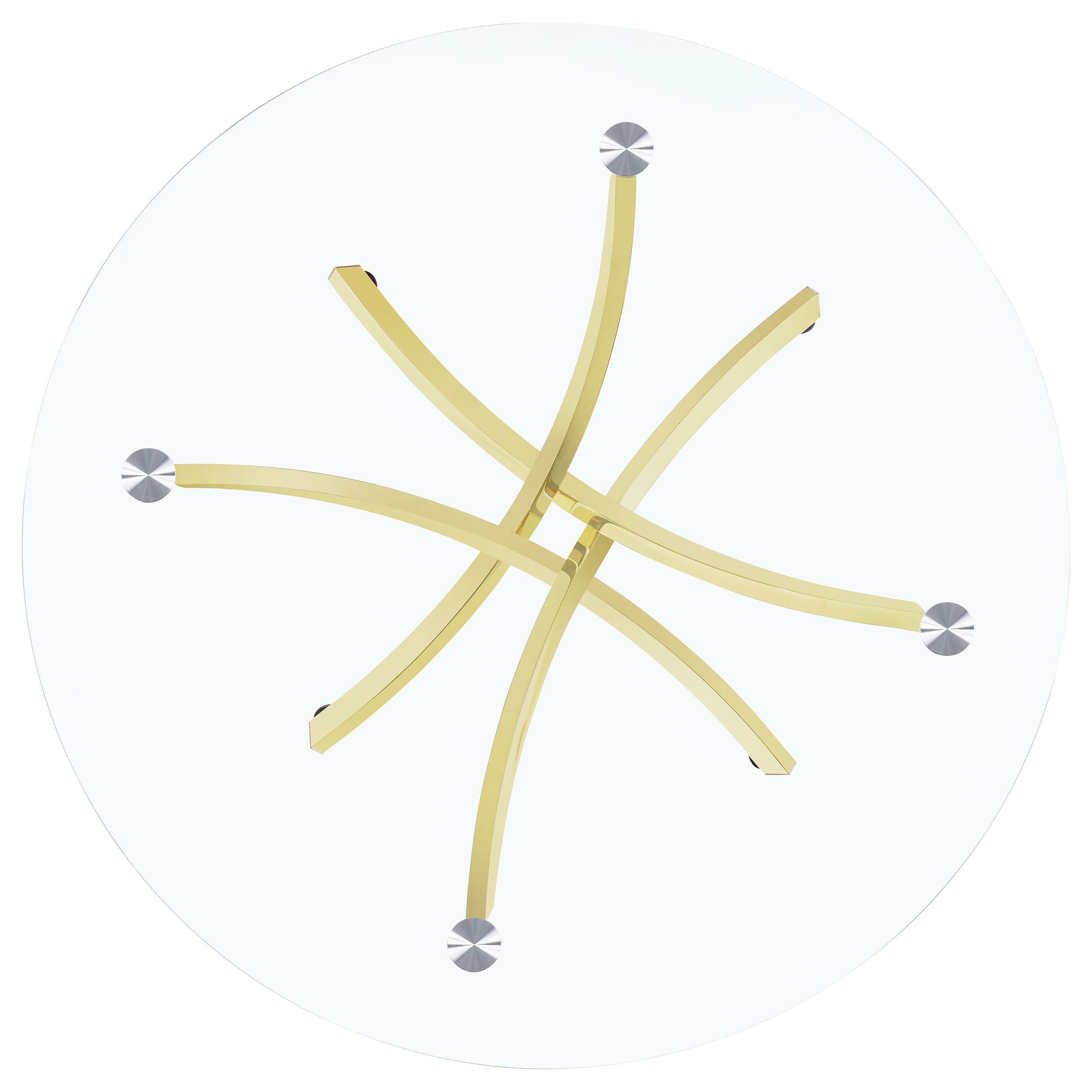 Beckham Round 46-inch Glass Top Dining Table Brass — view 3
