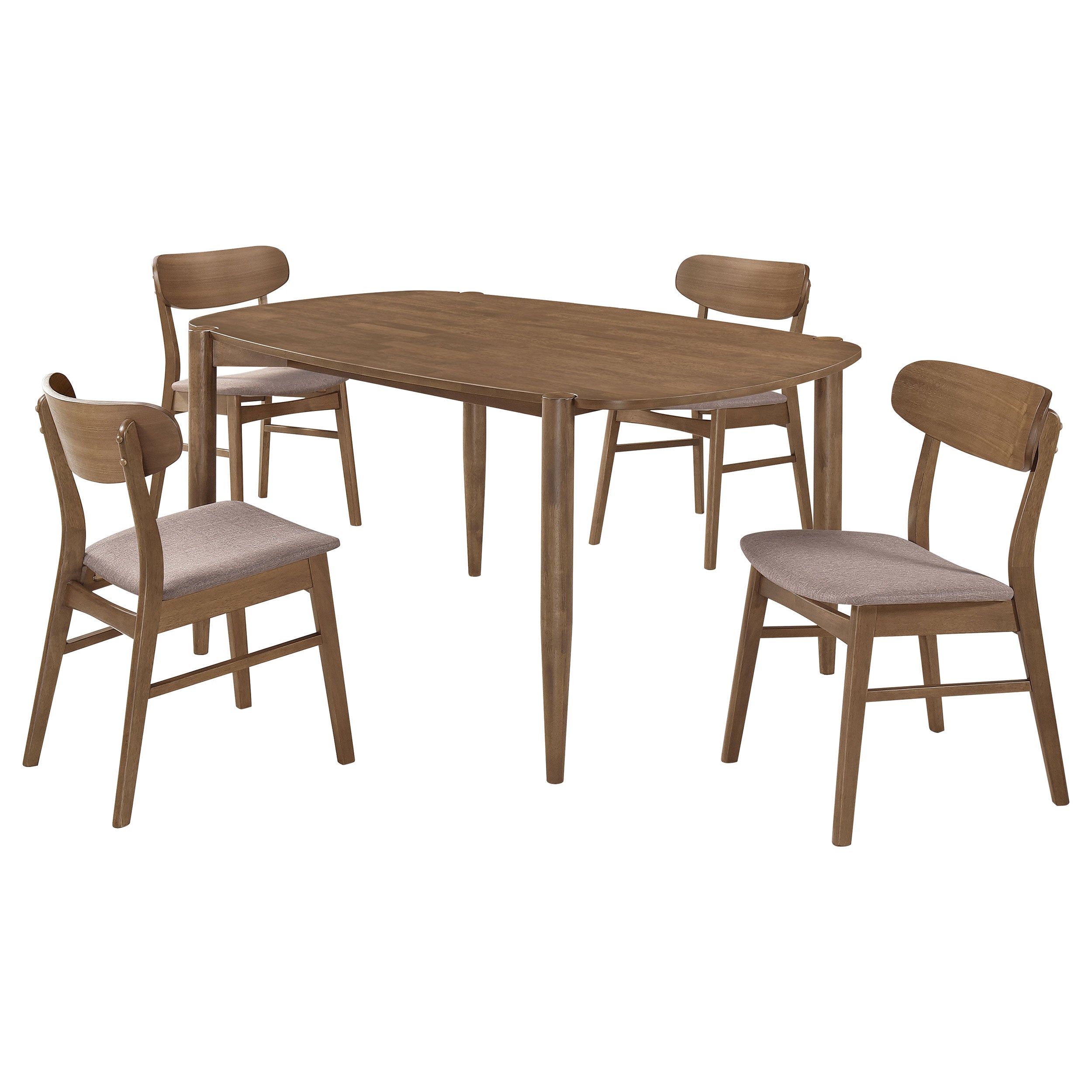 Dortch 5-piece Oval Solid Wood Dining Set Walnut — view 2