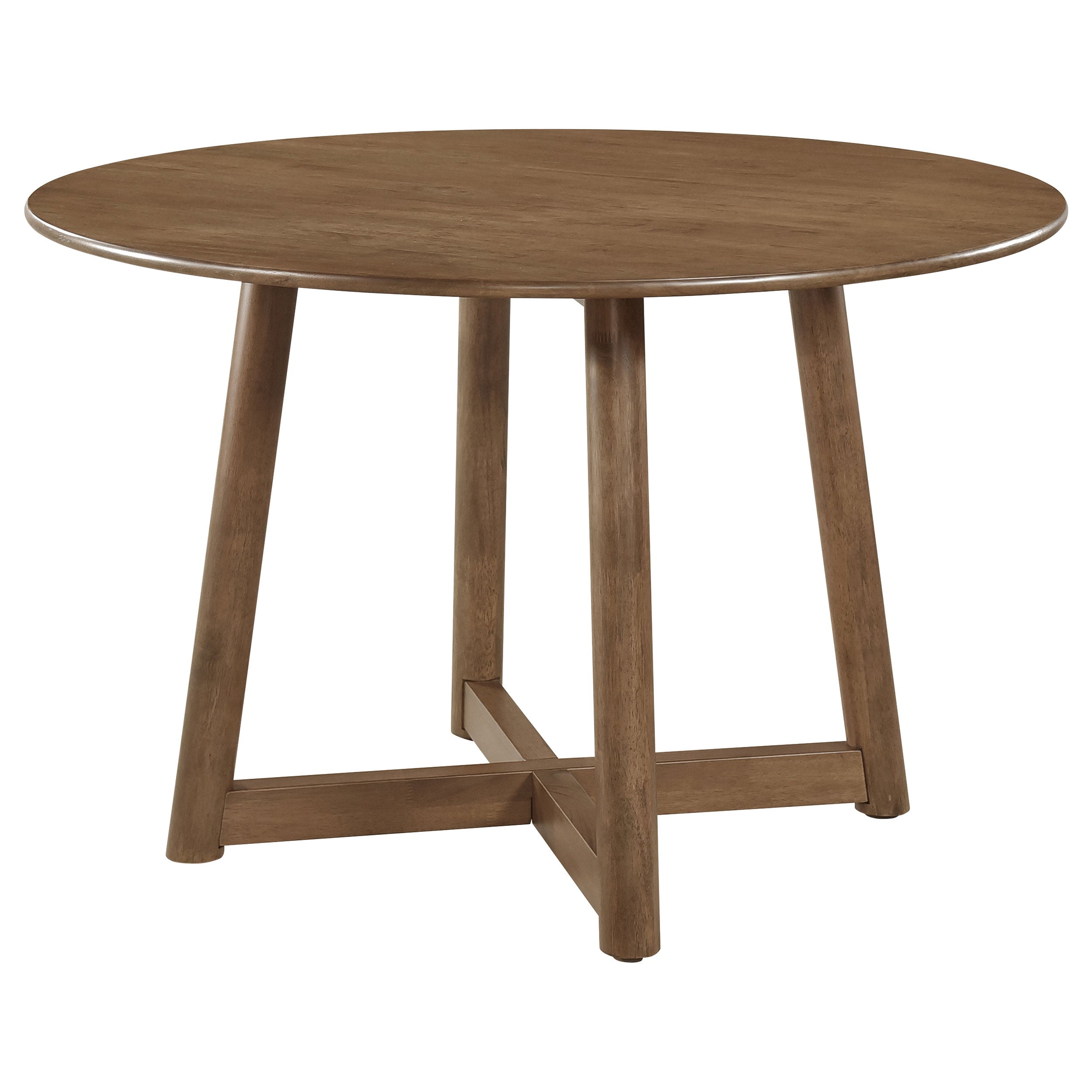 Dinah Round 47-inch Solid Wood Dining Table Walnut — view 1