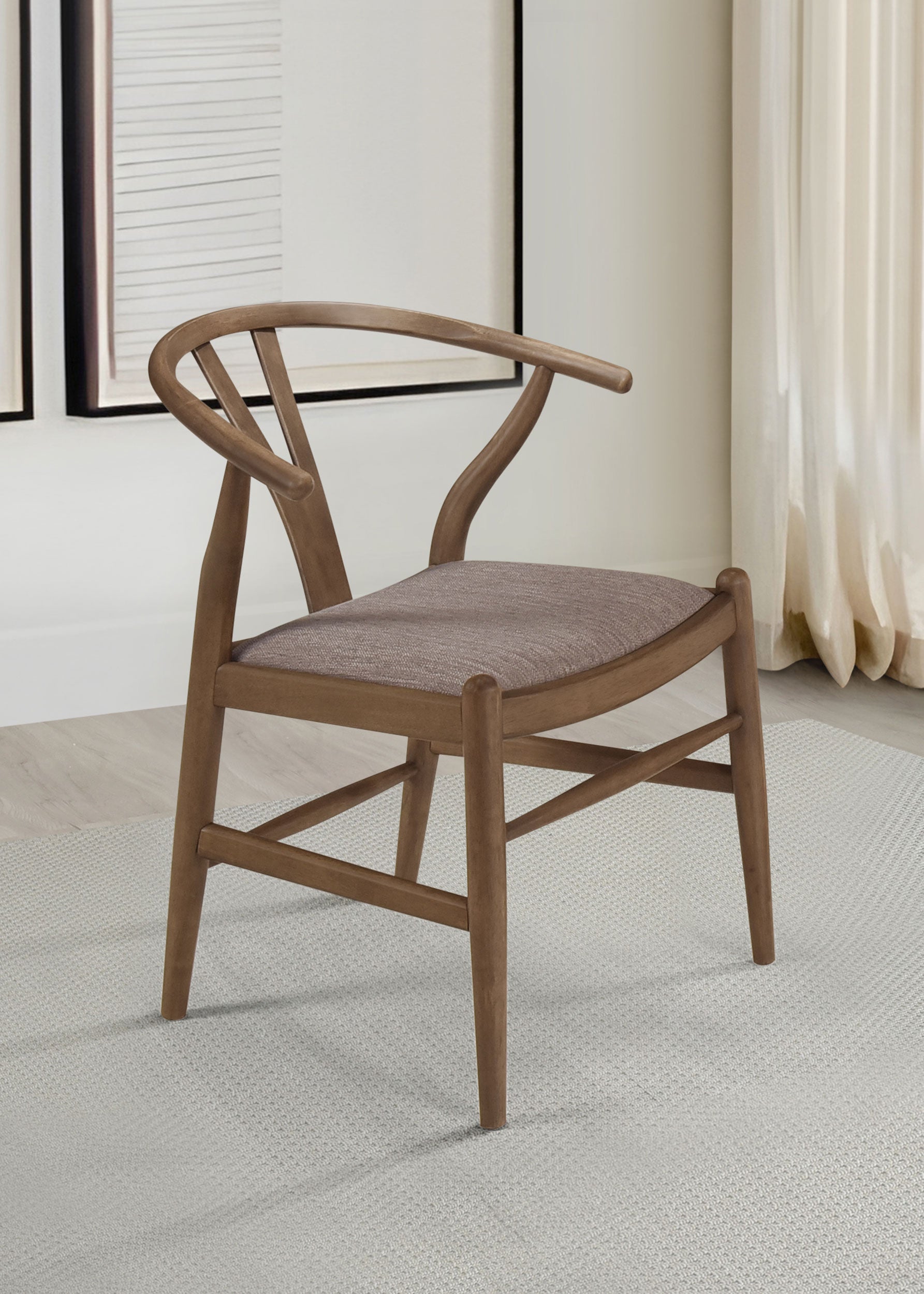 Dinah Wood Wishbone Dining Side Chair Walnut (Set of 2) — view 2