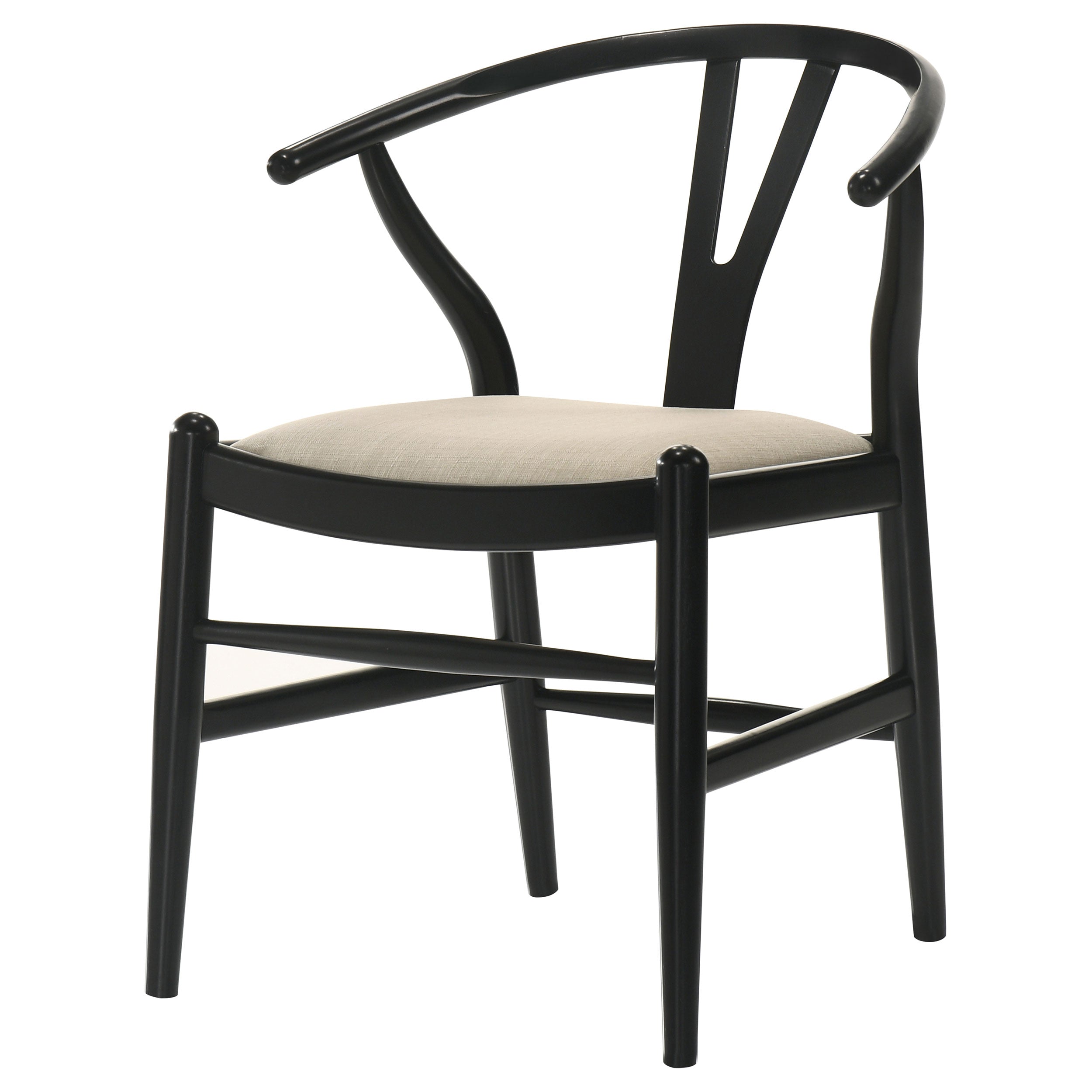 Crestmont Wood Wishbone Dining Side Chair Black (Set of 2) — view 5