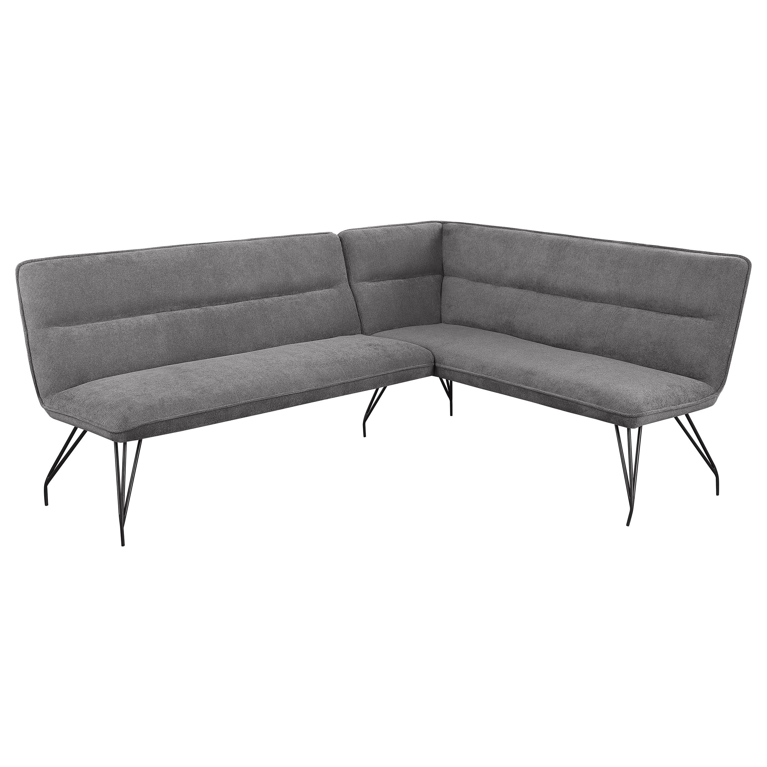 Dodson Fabric Upholstered L-Shaped Nook Dining Bench Grey — view 1