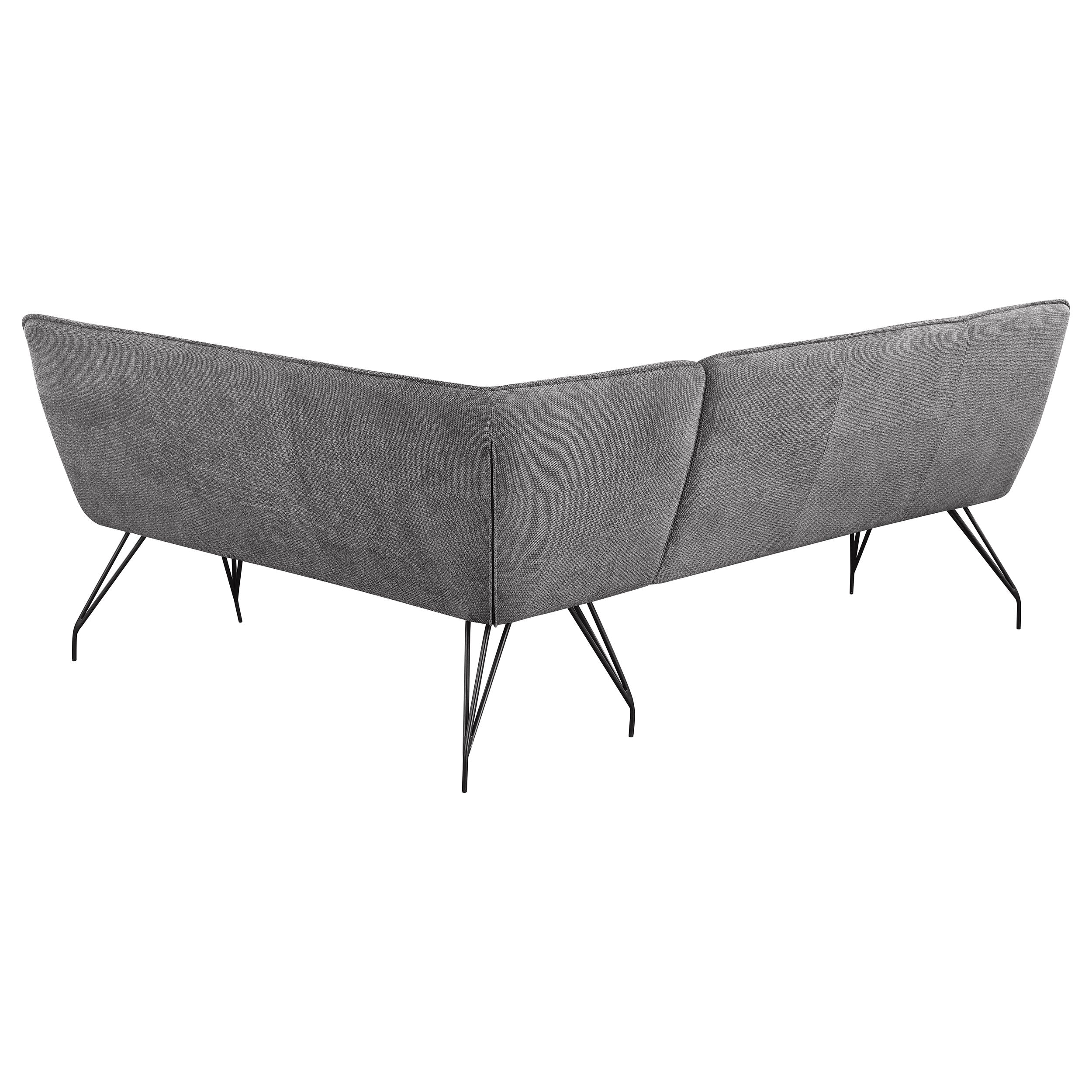 Dodson Fabric Upholstered L-Shaped Nook Dining Bench Grey — view 4