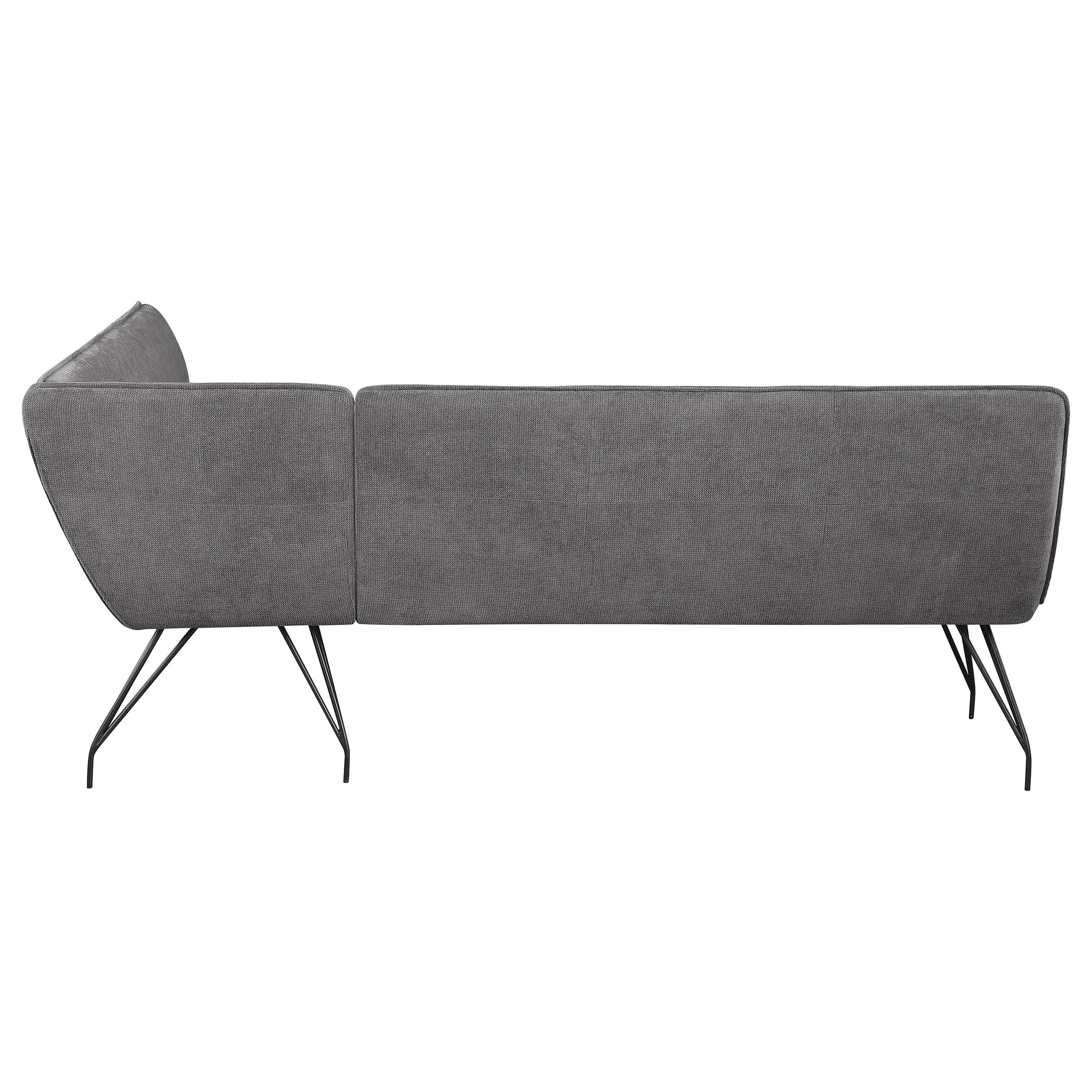 Dodson Fabric Upholstered L-Shaped Nook Dining Bench Grey — view 5