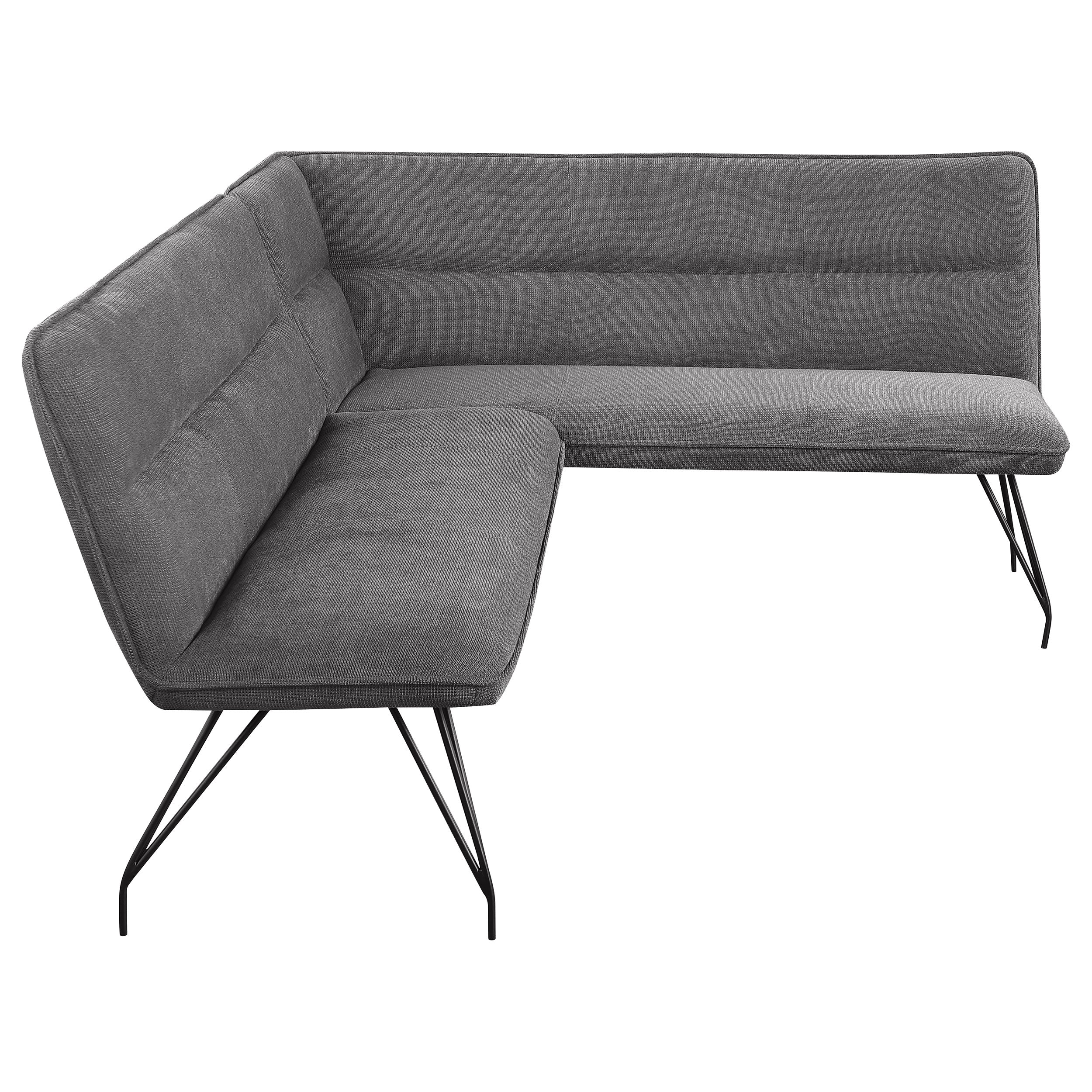 Dodson Fabric Upholstered L-Shaped Nook Dining Bench Grey — view 6