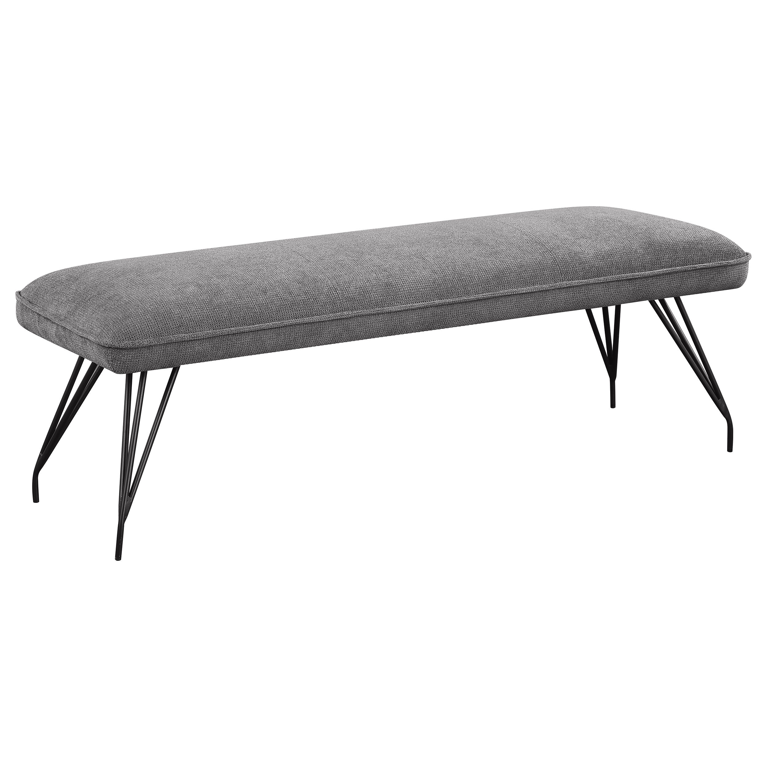 Dodson Fabric Upholstered Dining Bench Grey — view 1