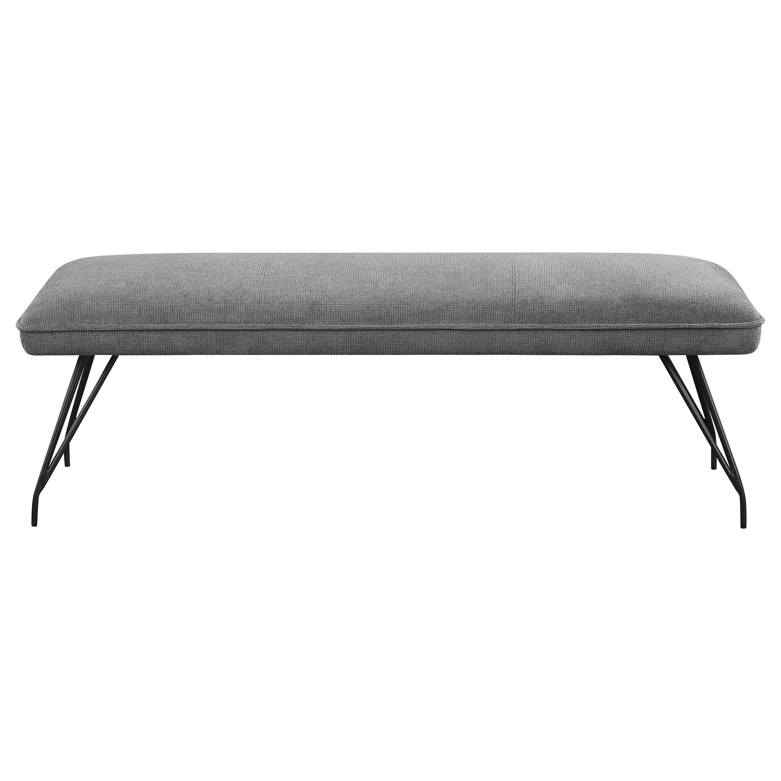 Dodson Fabric Upholstered Dining Bench Grey — view 3