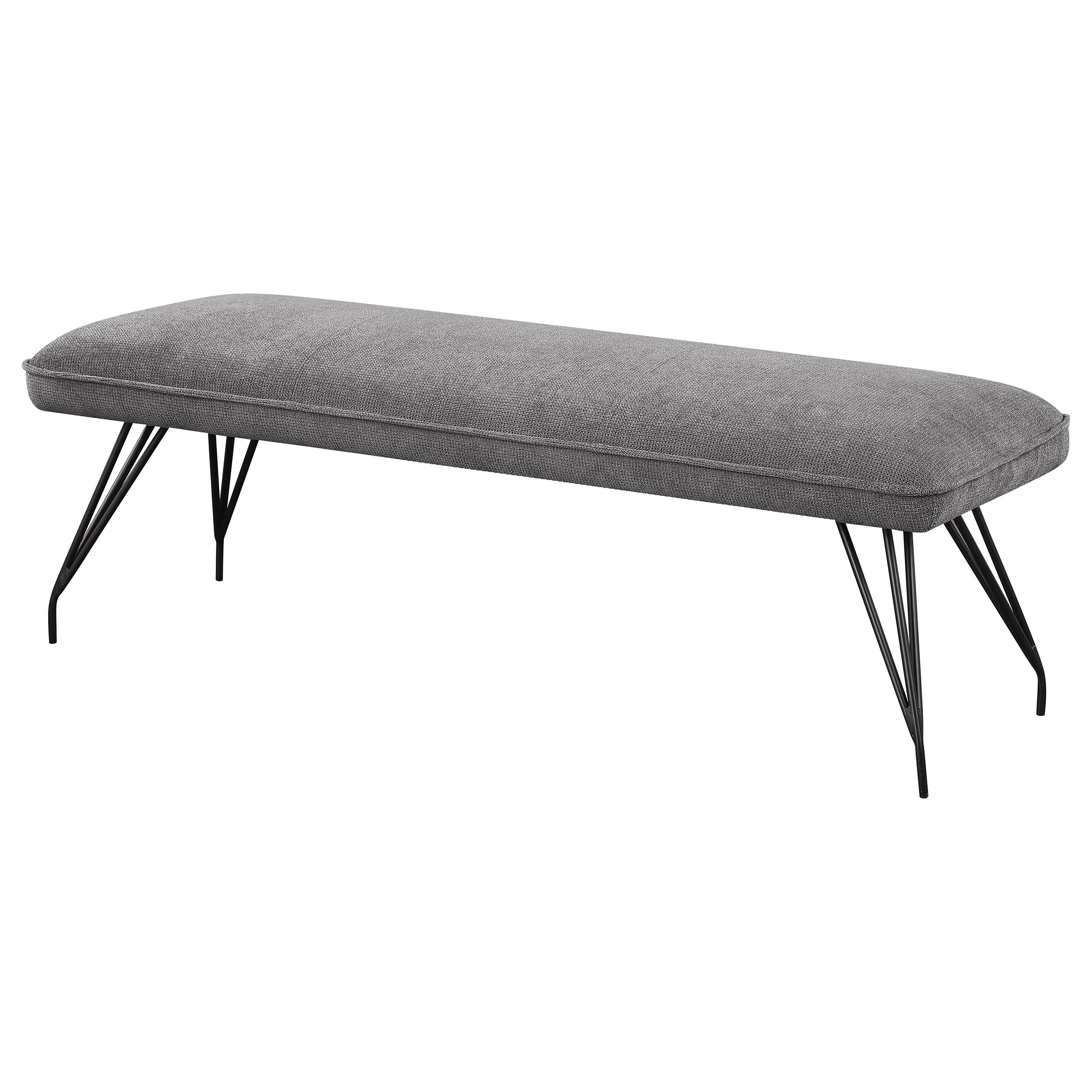 Dodson Fabric Upholstered Dining Bench Grey — view 4