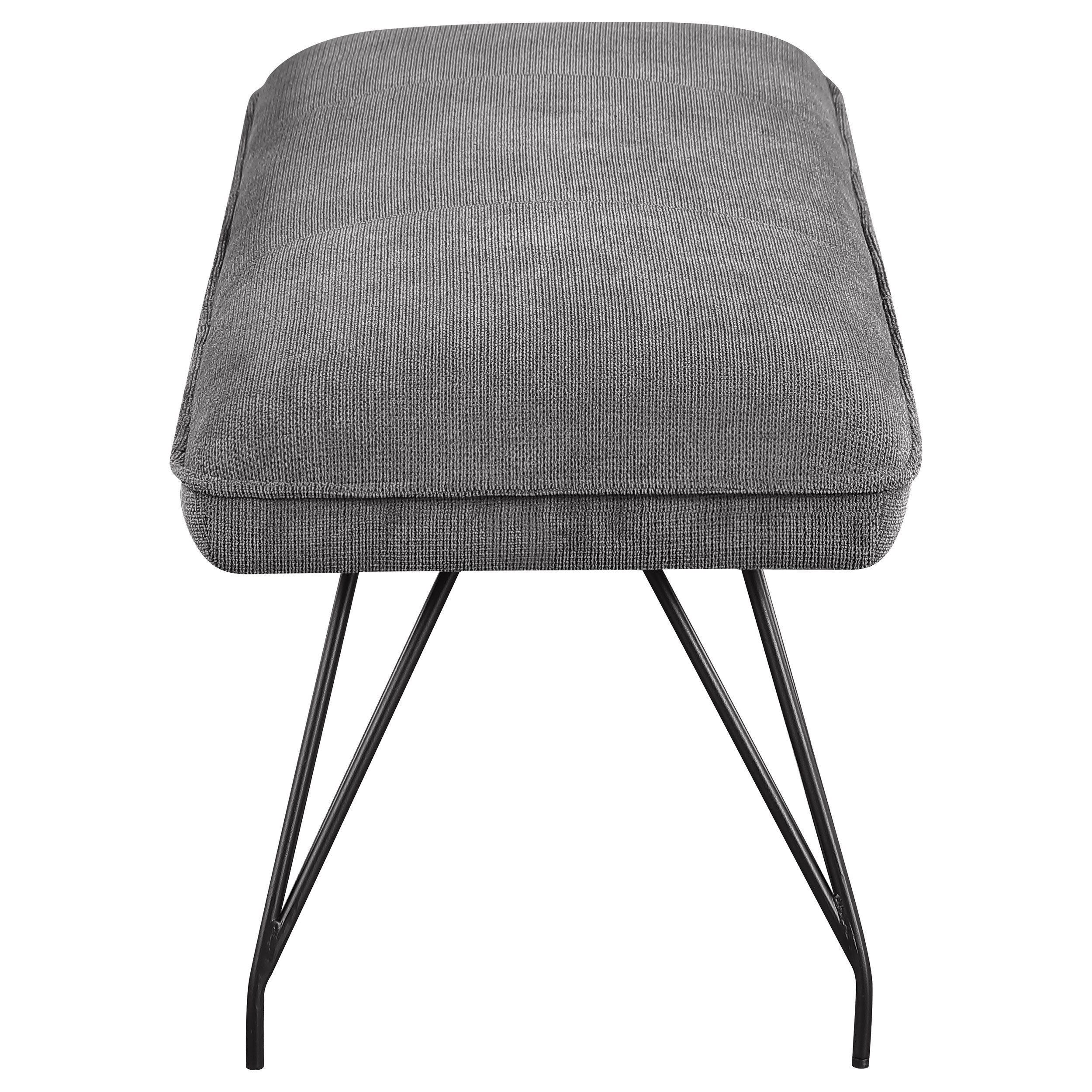 Dodson Fabric Upholstered Dining Bench Grey — view 5