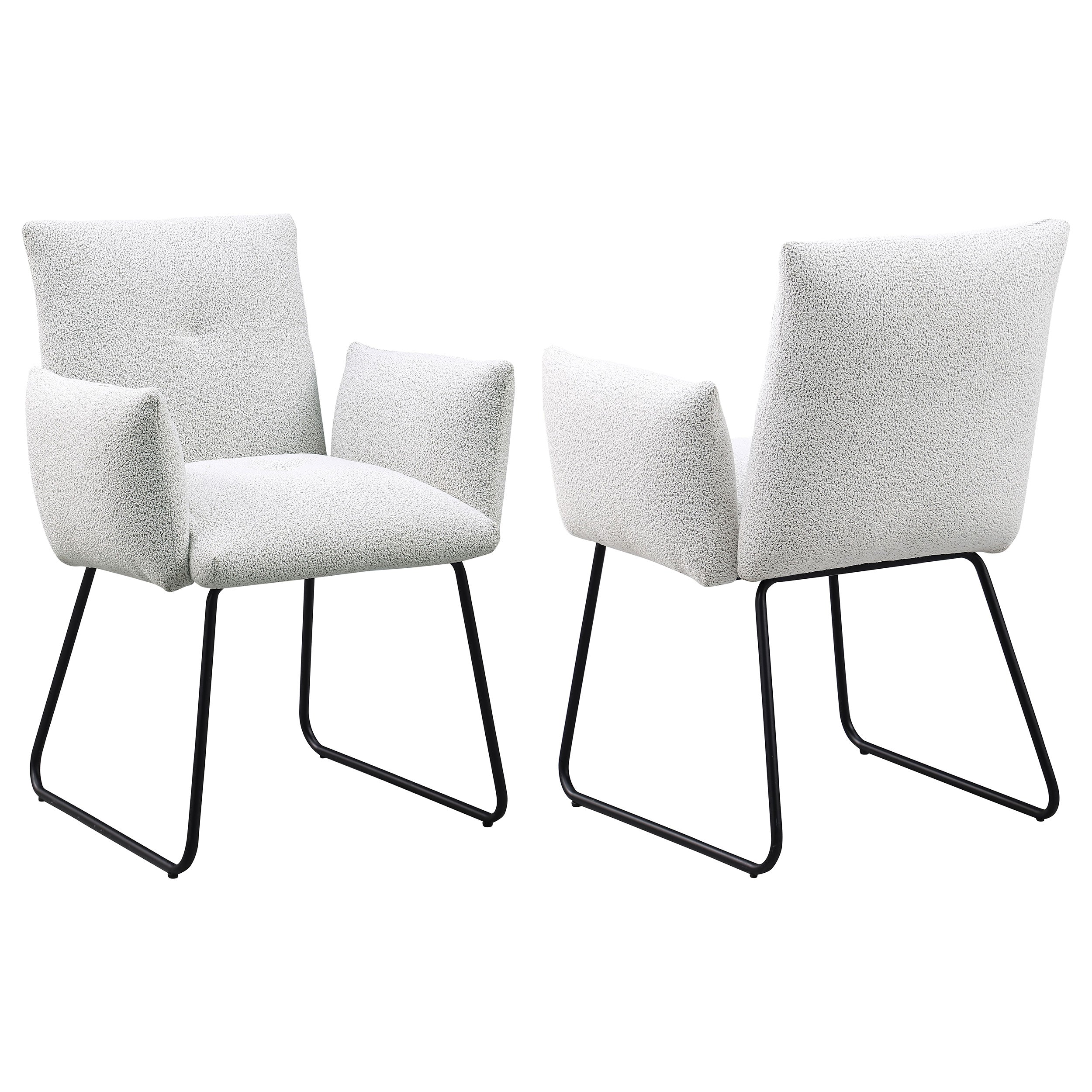 Ackland Upholstered Dining Arm Chair Light Grey (Set of 2) — view 1