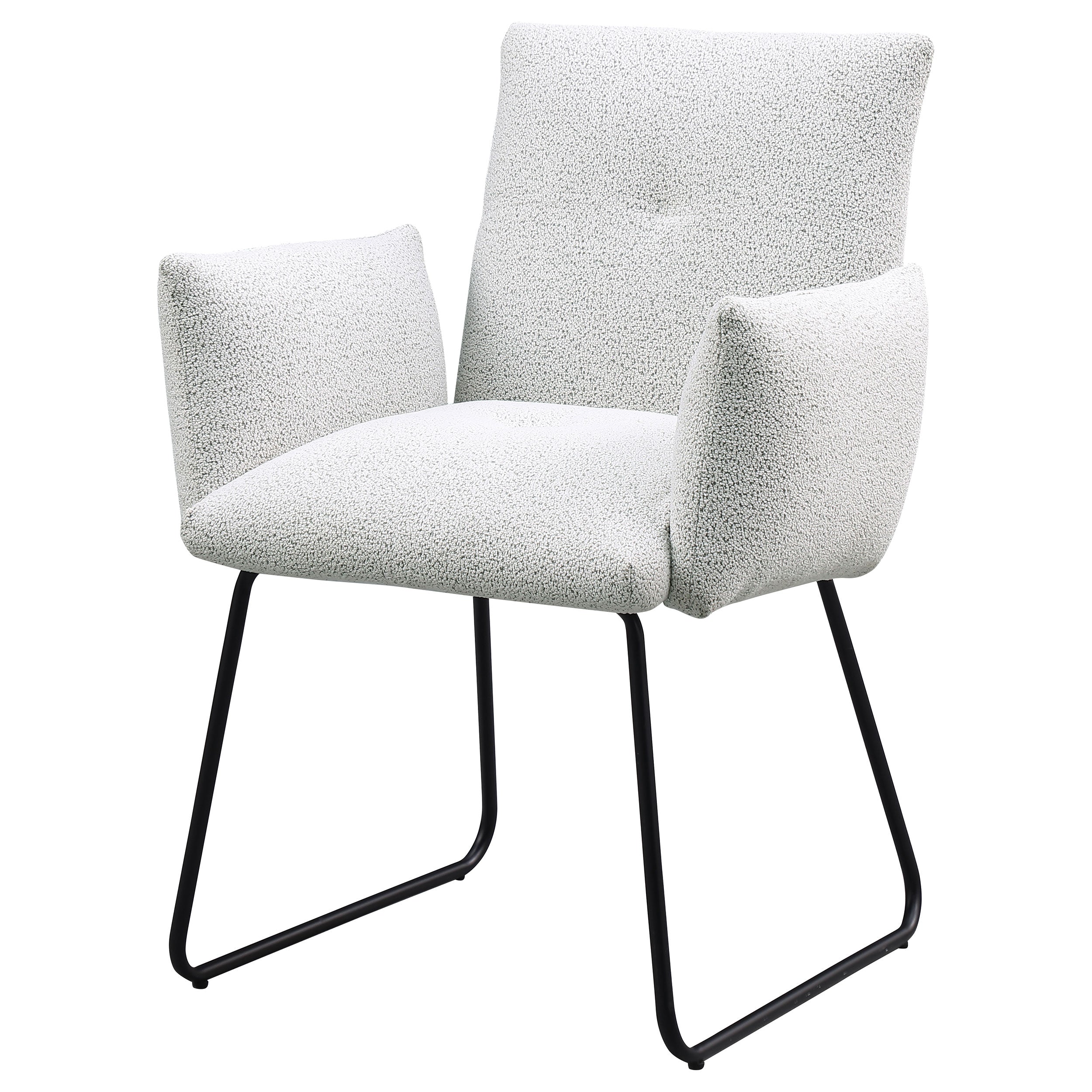 Ackland Upholstered Dining Arm Chair Light Grey (Set of 2) — view 5