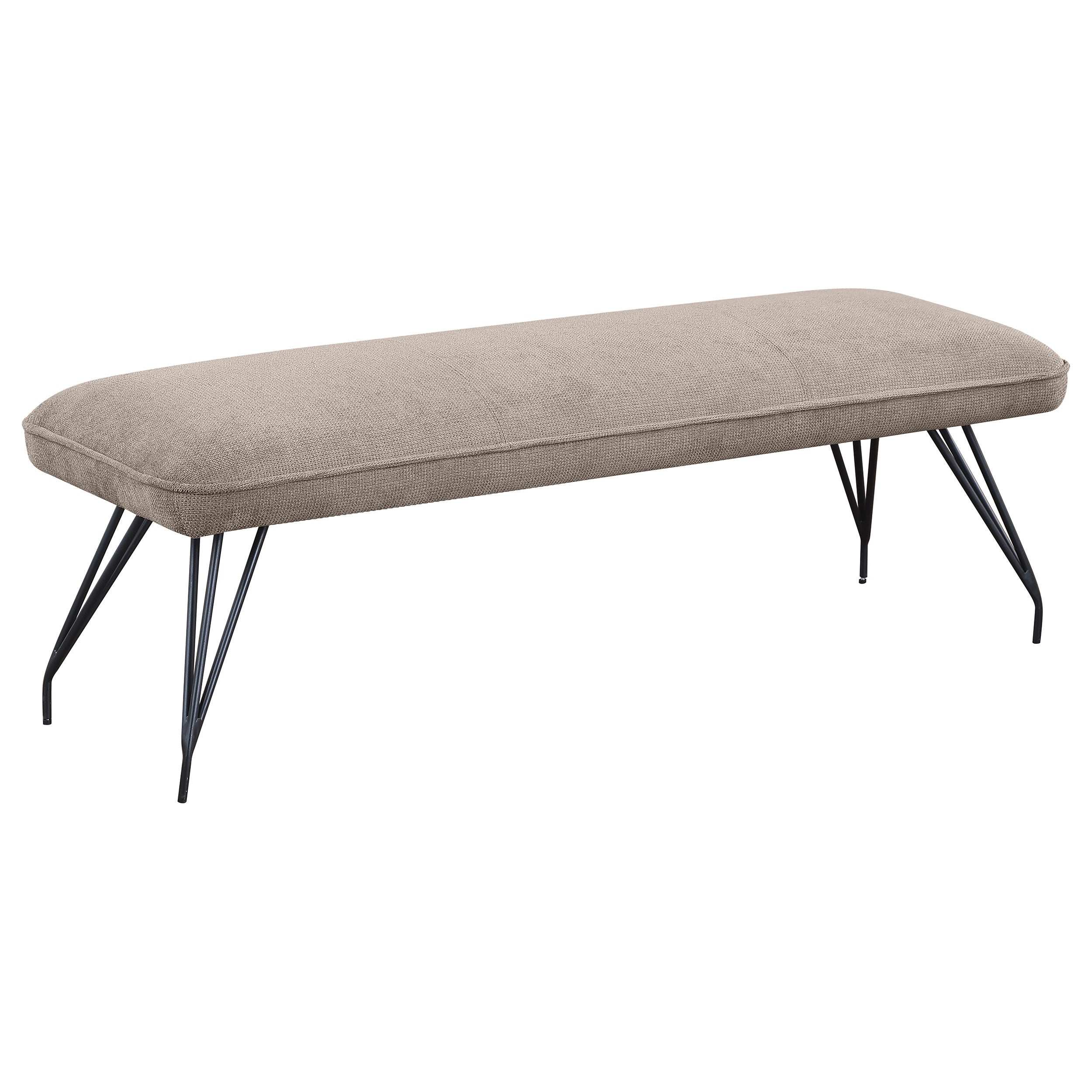 Dodson Fabric Upholstered Dining Bench Taupe  — view 1