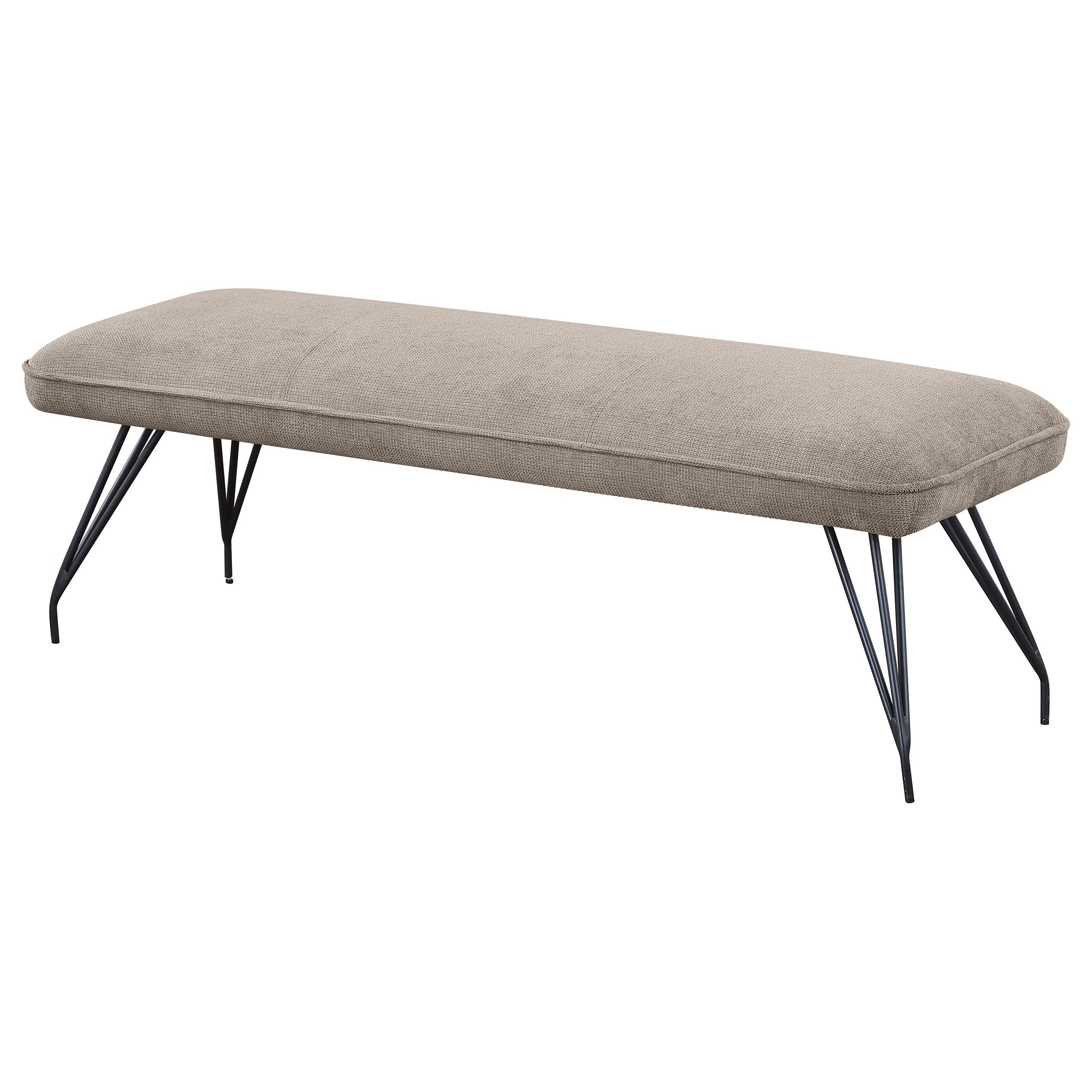 Dodson Fabric Upholstered Dining Bench Taupe  — view 4