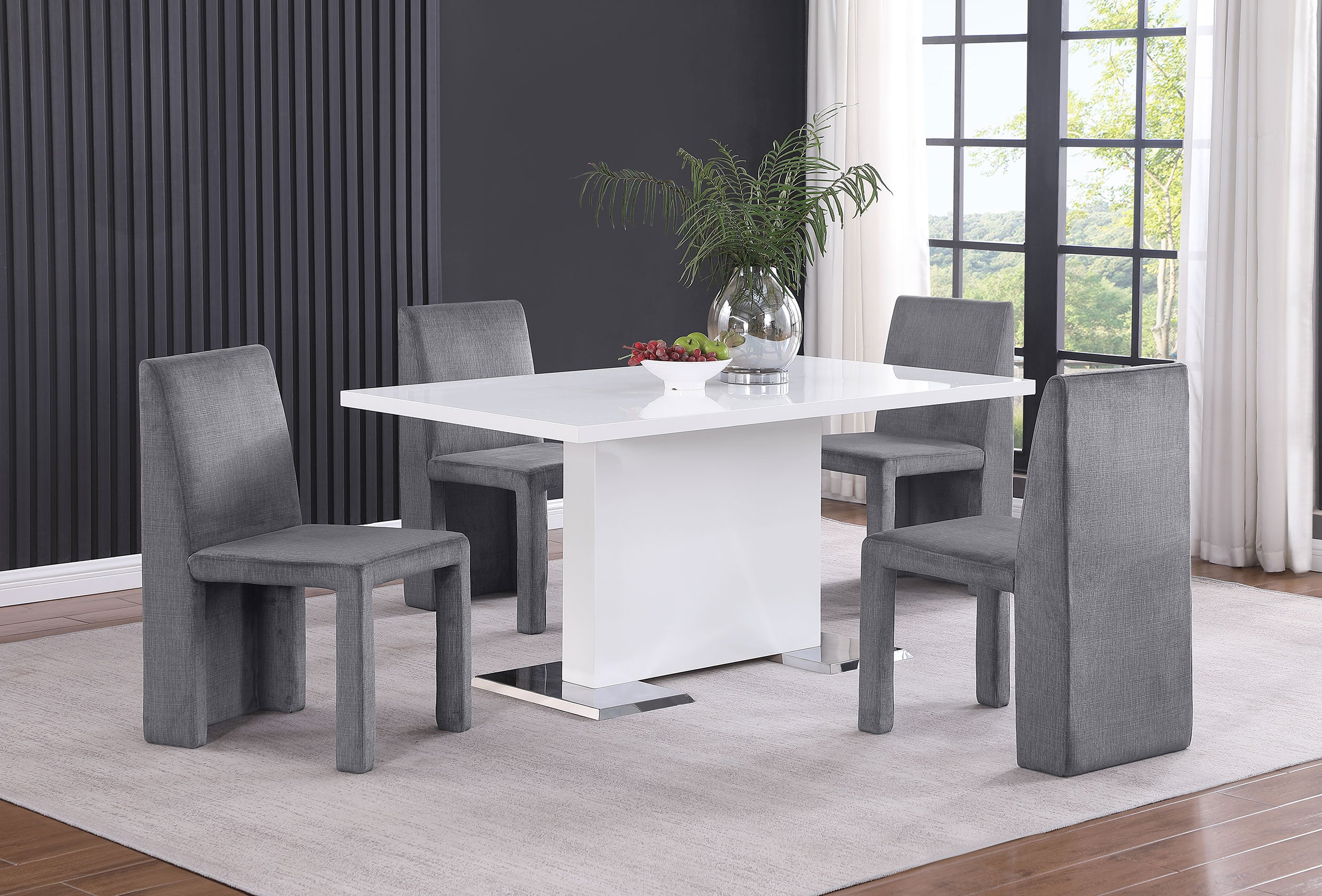 Tordera Velvet Upholstered Dining Side Chair Grey (Set of 2) — view 12