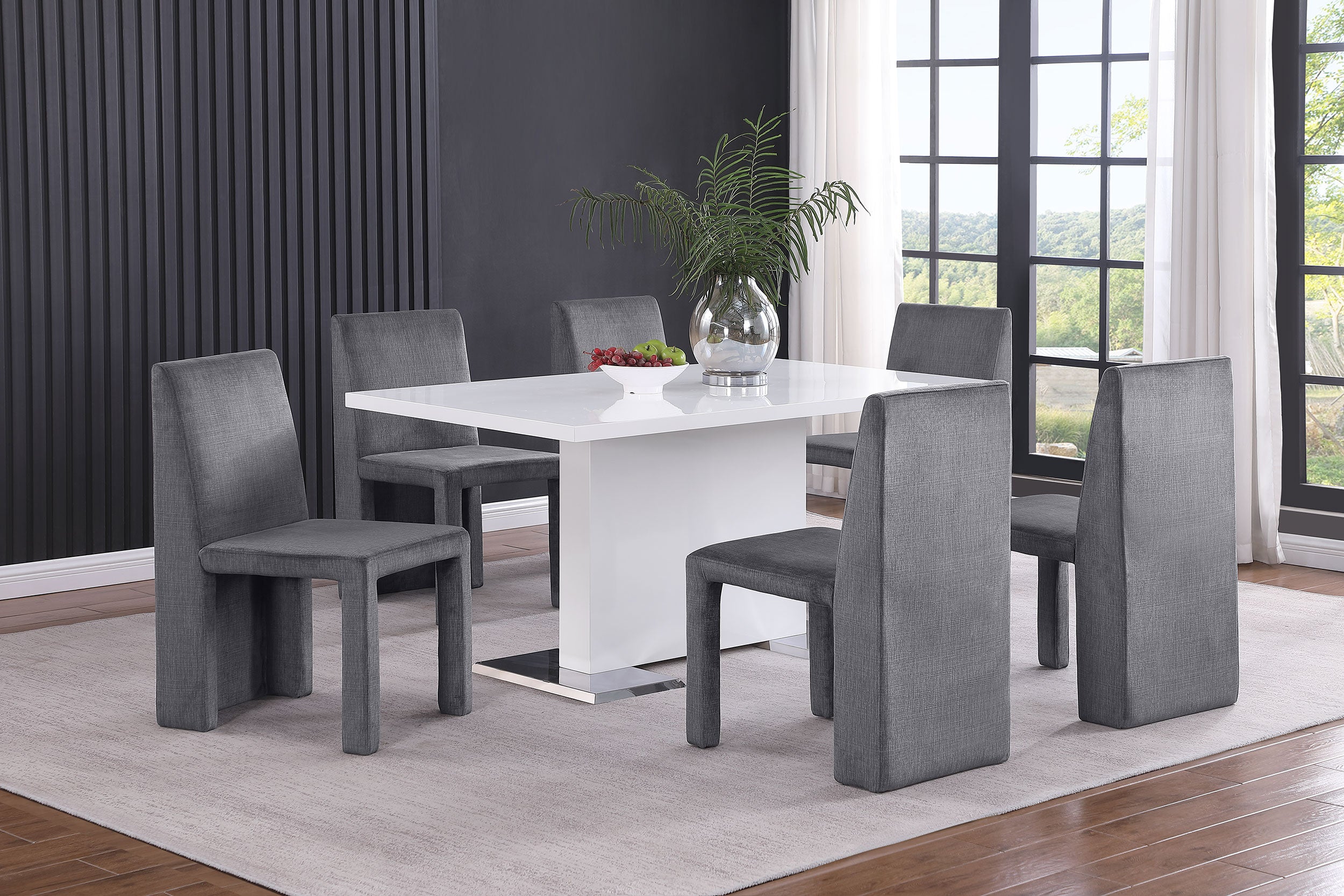 Tordera Velvet Upholstered Dining Side Chair Grey (Set of 2) — view 13