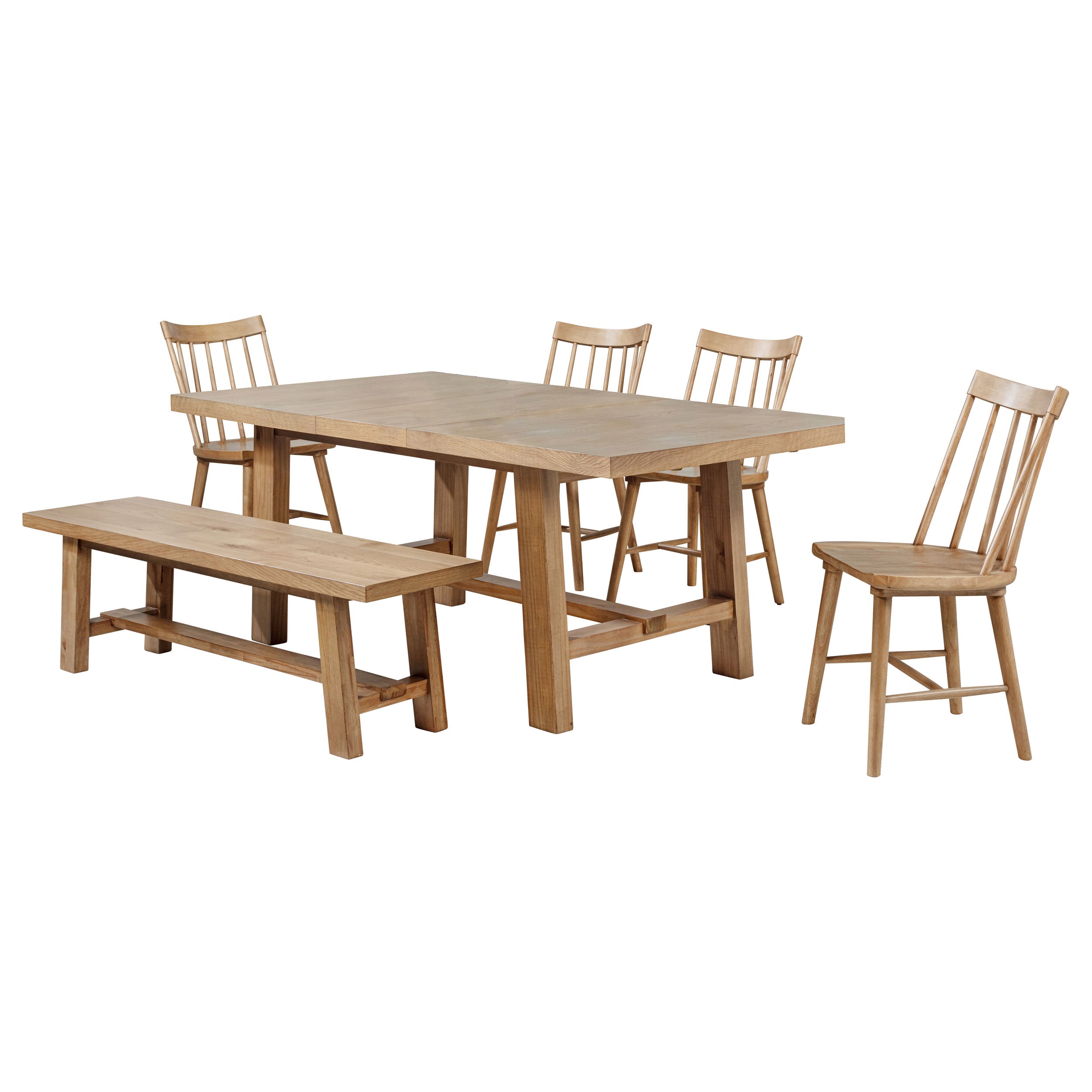 Middleton 6-piece Extension Leaf Dining Set Natural Brown — view 2