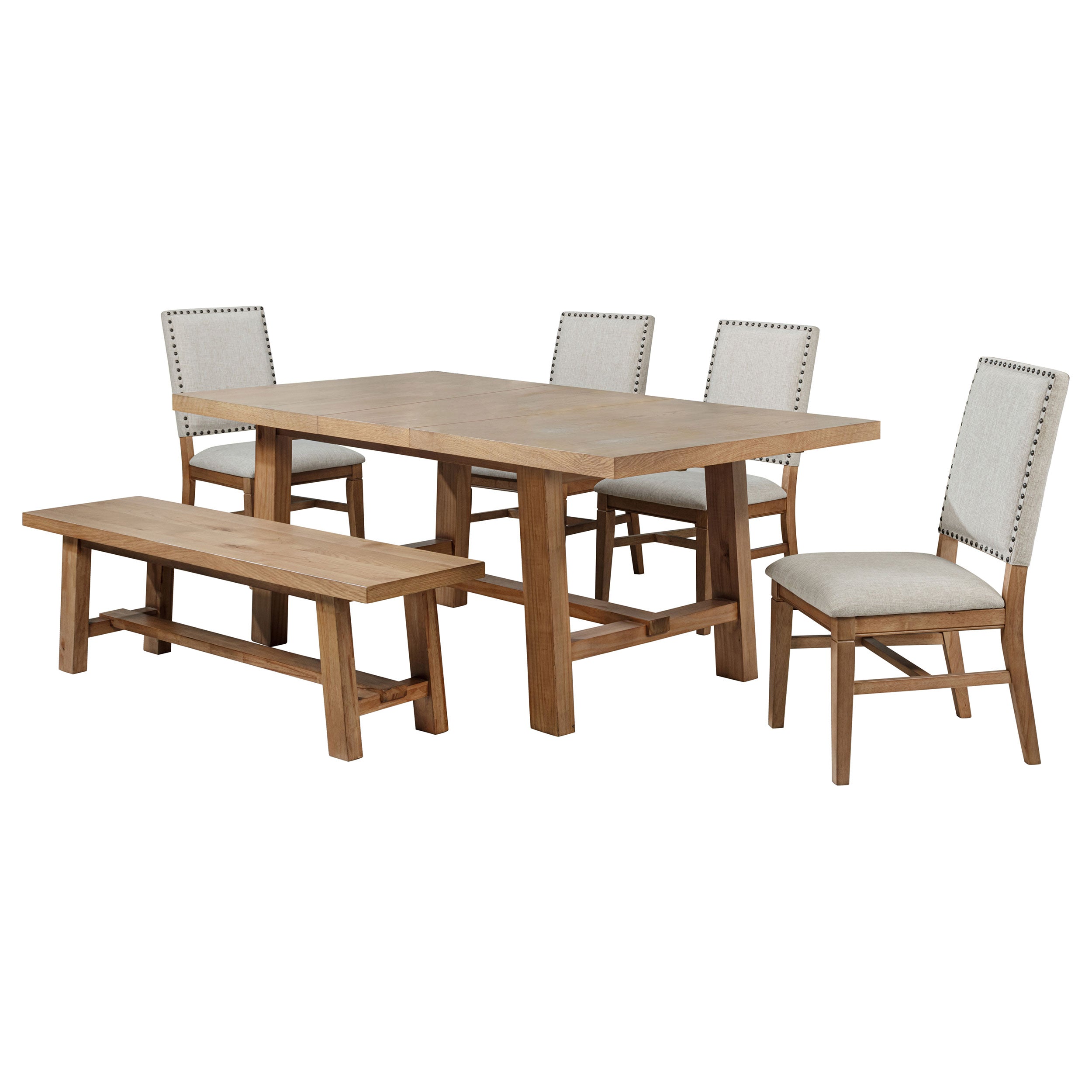 Middleton 6-piece Extension Leaf Dining Set Brown and Beige — view 2
