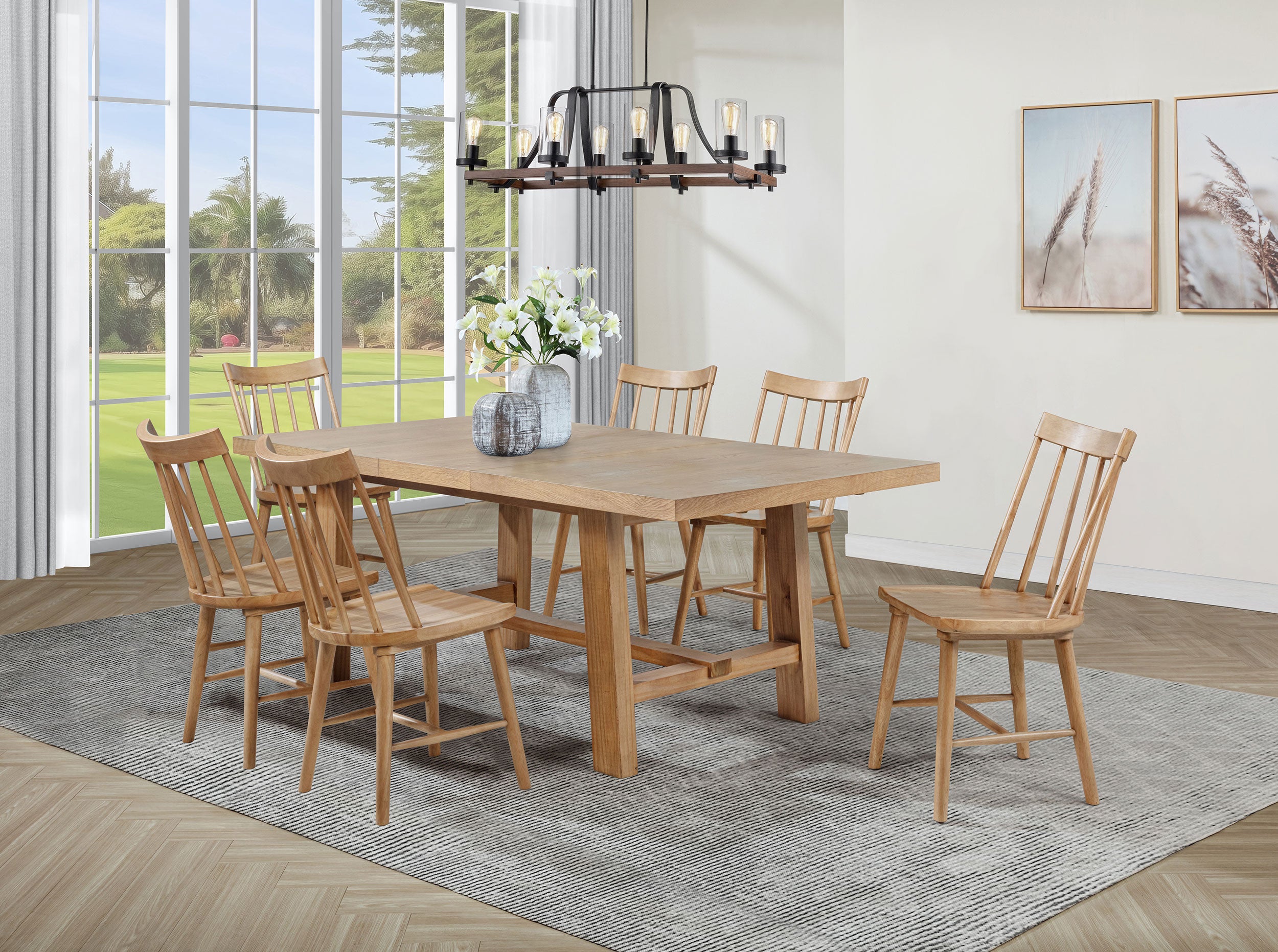 Middleton 7-piece Extension Leaf Dining Set Natural Brown — view 1