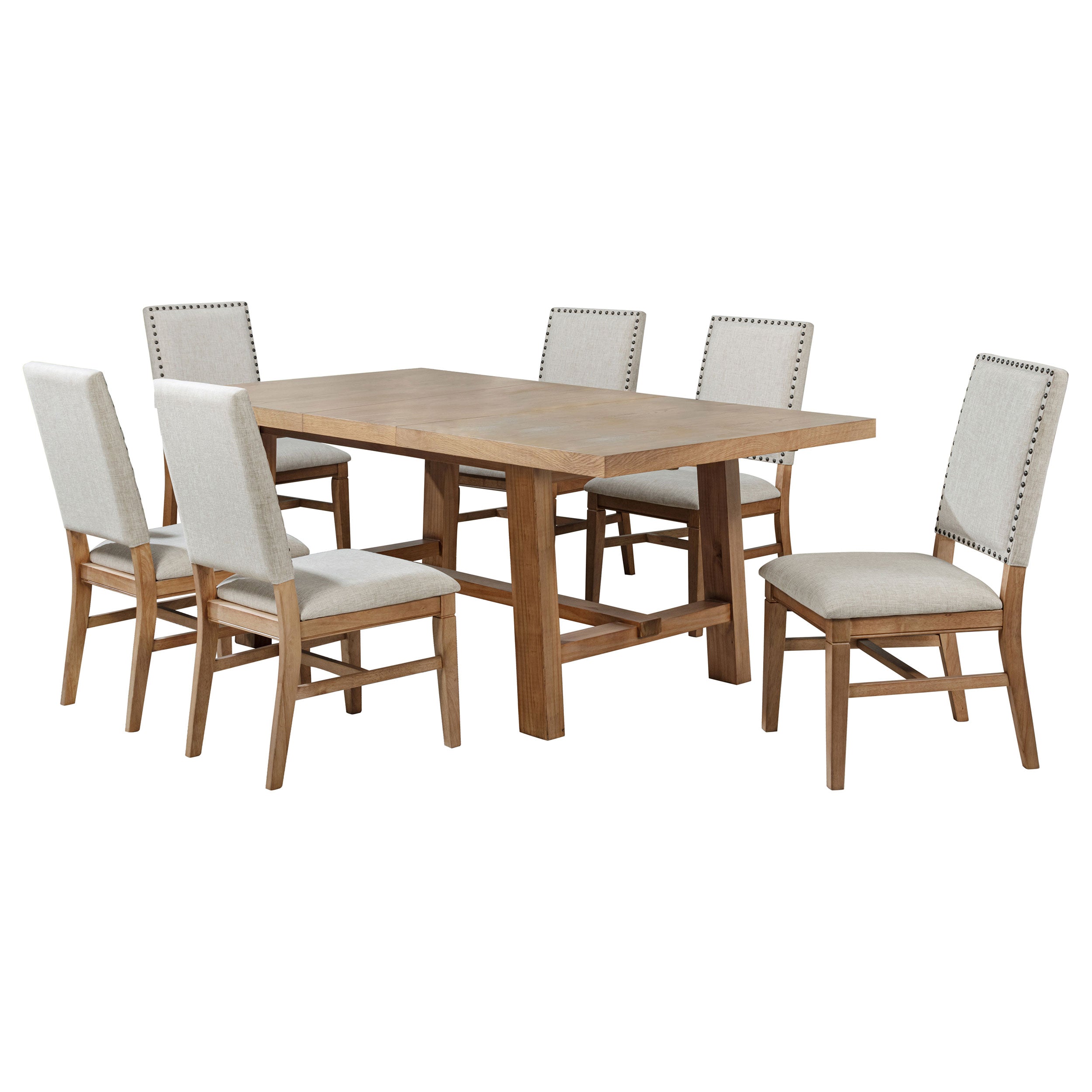 Middleton 7-piece Extension Leaf Dining Set Brown and Beige — view 2