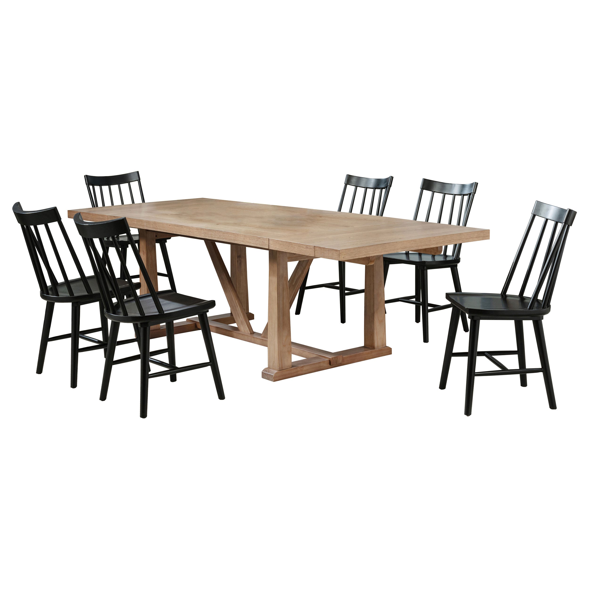 Middleton 7-piece Extension Leaf Dining Set Brown and Black — view 2