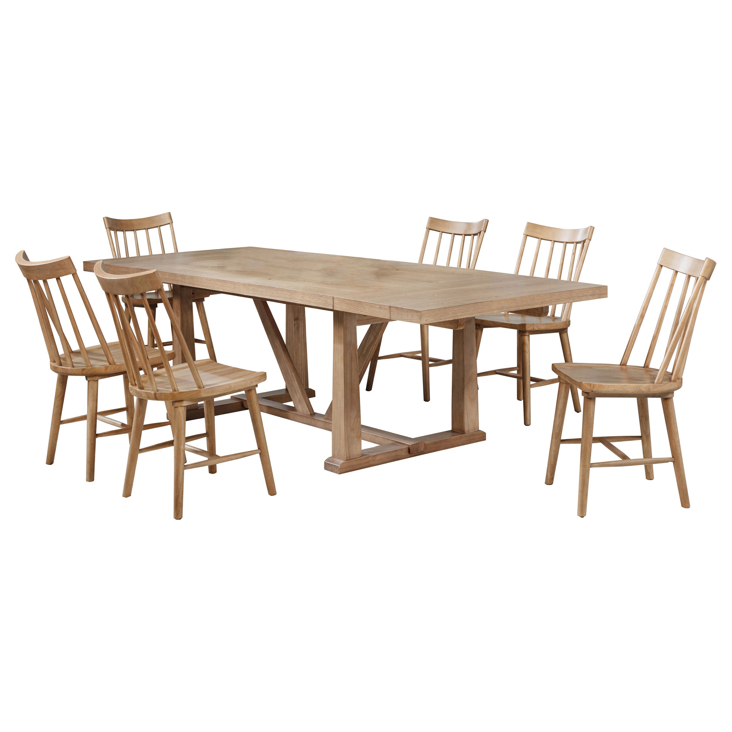 Middleton 7-piece Extension Leaf Dining Set Natural Brown — view 2