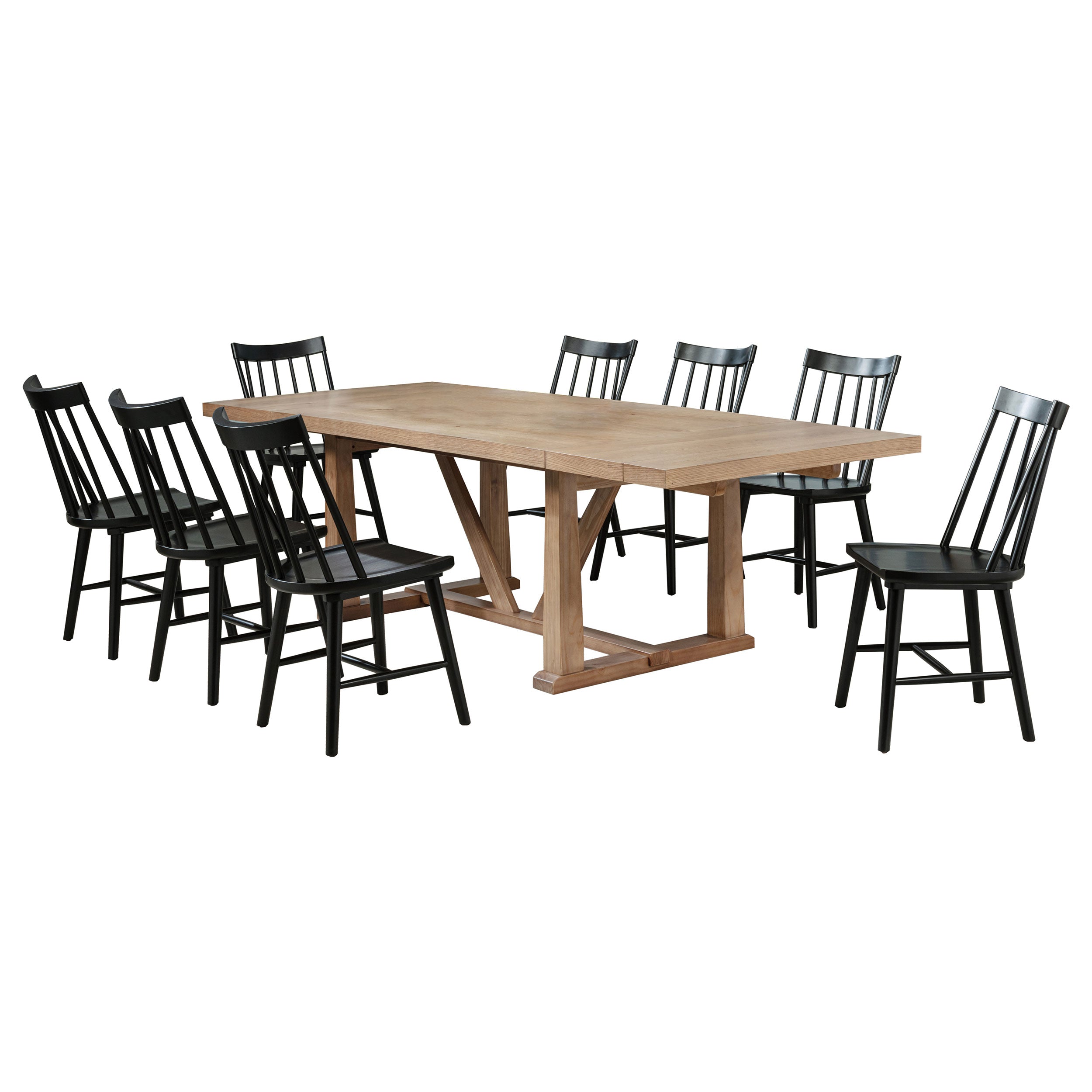 Middleton 9-piece Extension Leaf Dining Set Brown and Black — view 2