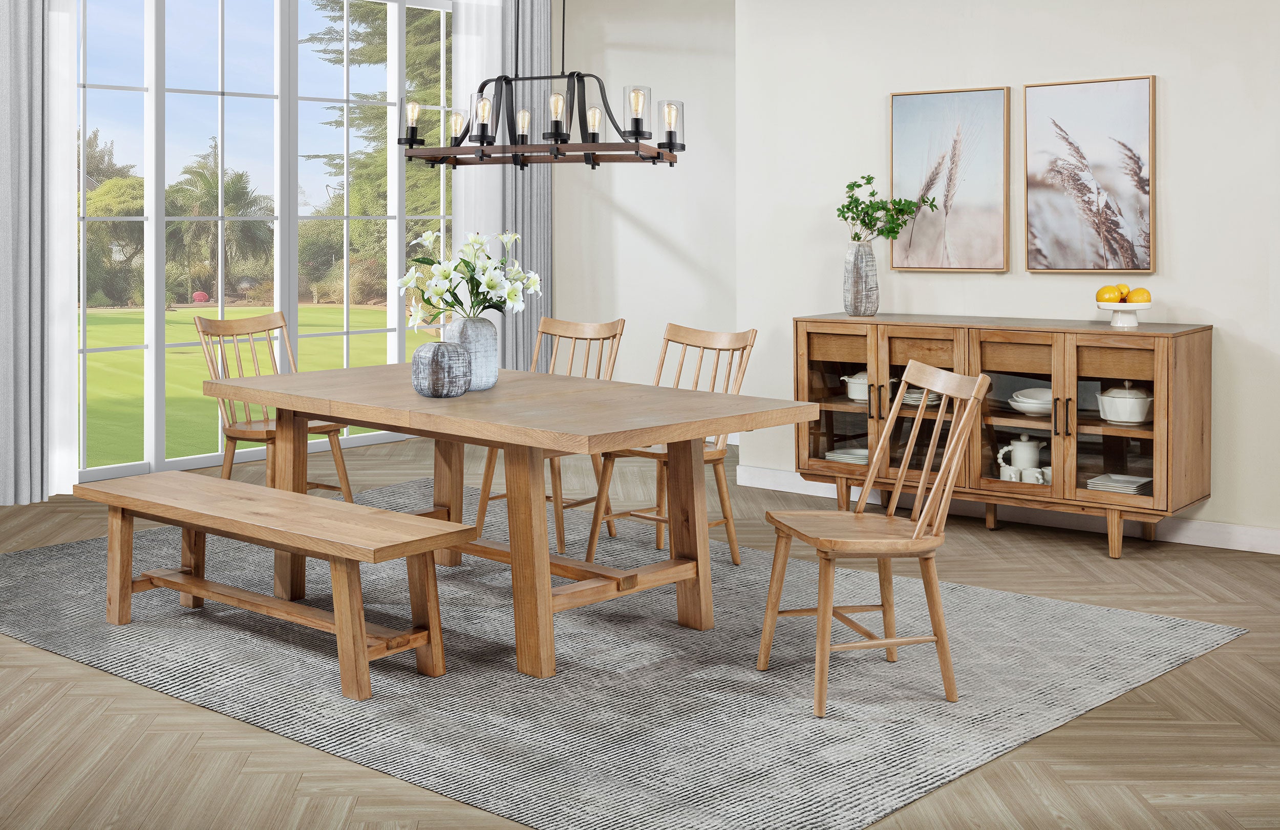 Middleton 60-inch Wood Backless Dining Bench Natural Brown — view 7