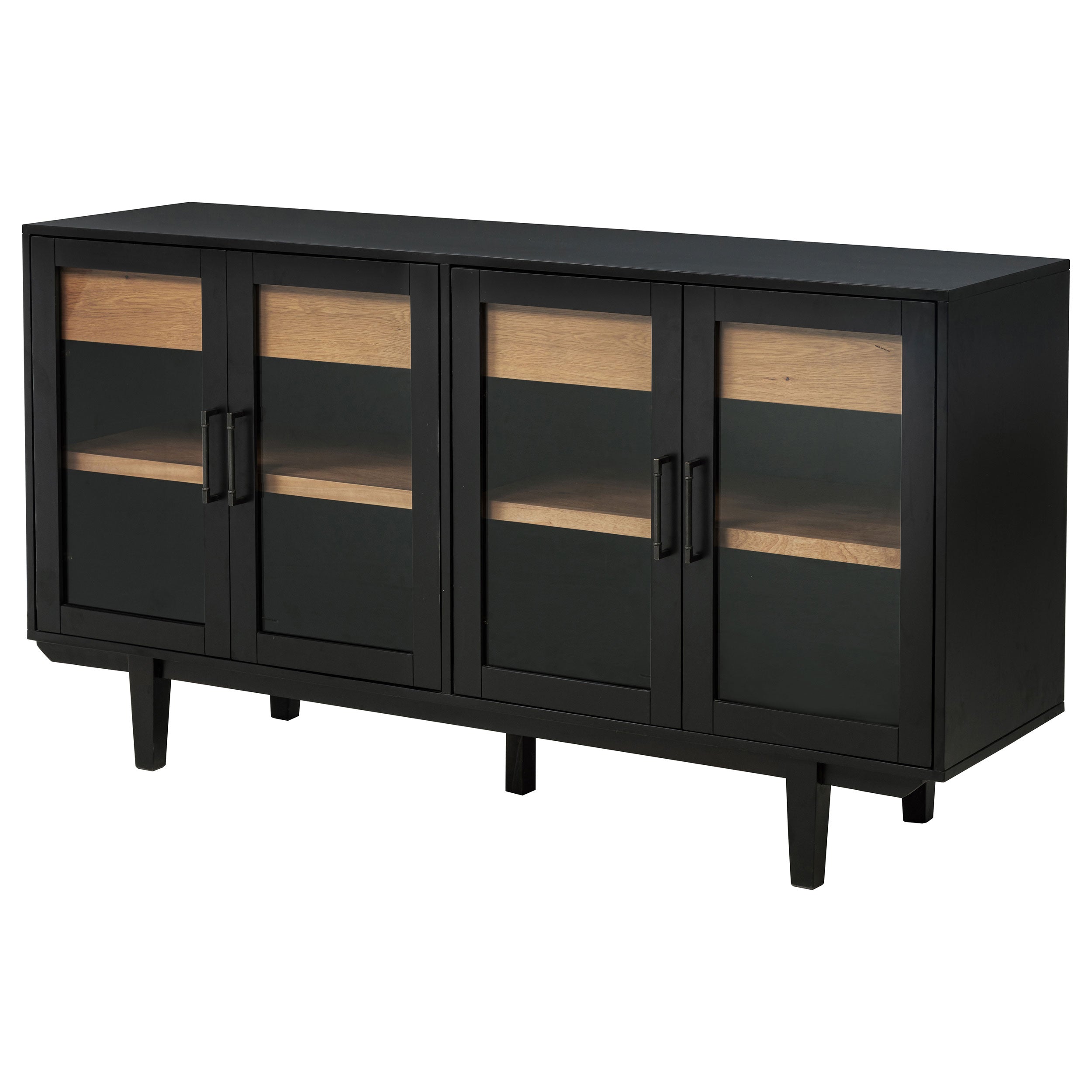 Middleton 4-door Sideboard Server with Dual Drawers Black — view 5