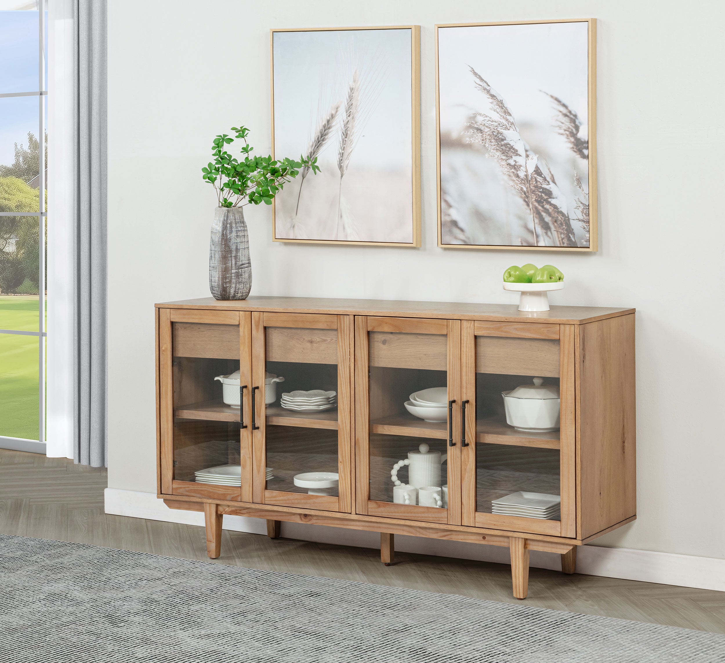 Middleton 4-door Sideboard Server with Dual Drawers Natural — view 2