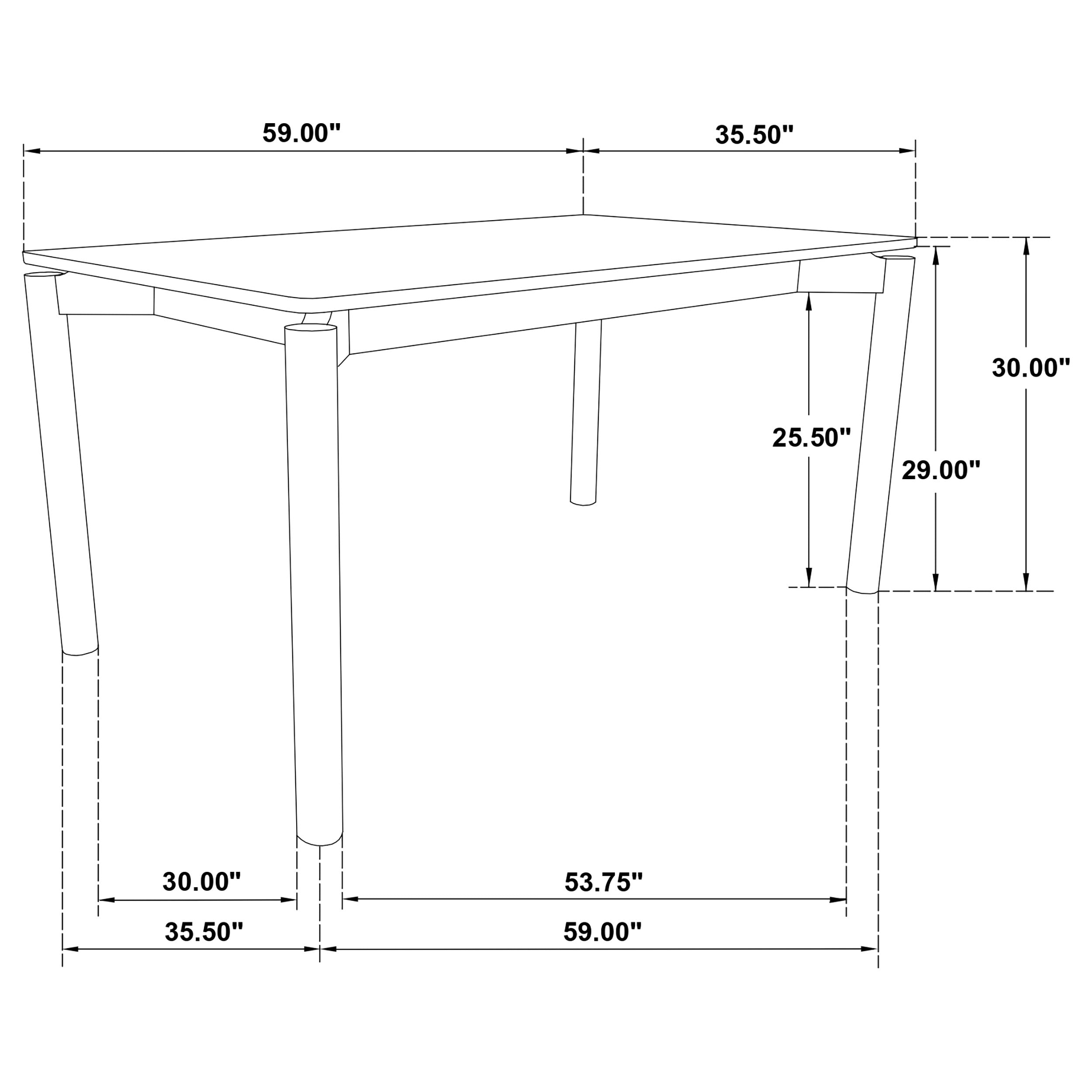 Parkridge 59-inch Rectangular Dining Table White Washed — view 8