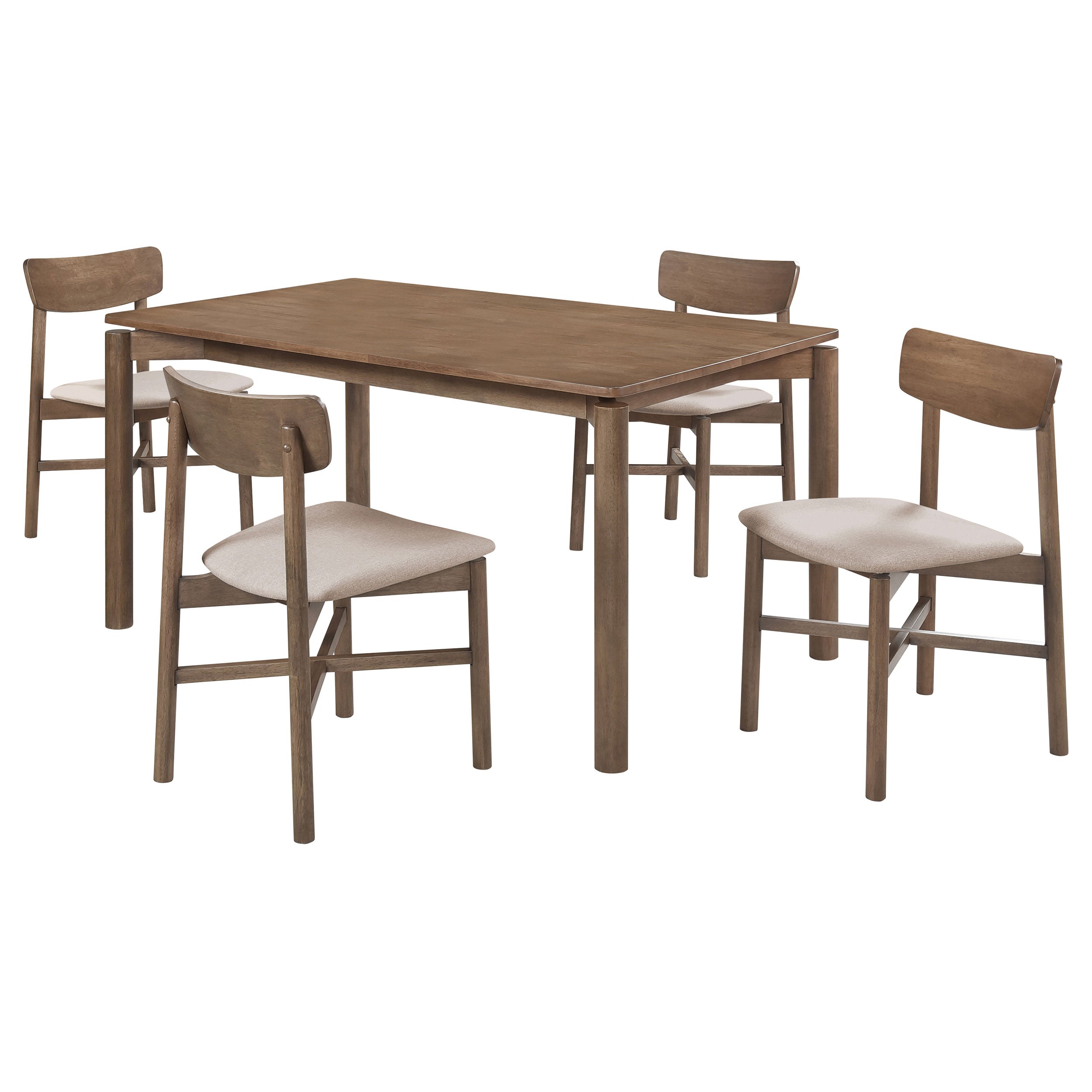 Parkridge 5-piece 59-inch Wood Dining Set Natural Walnut — view 2