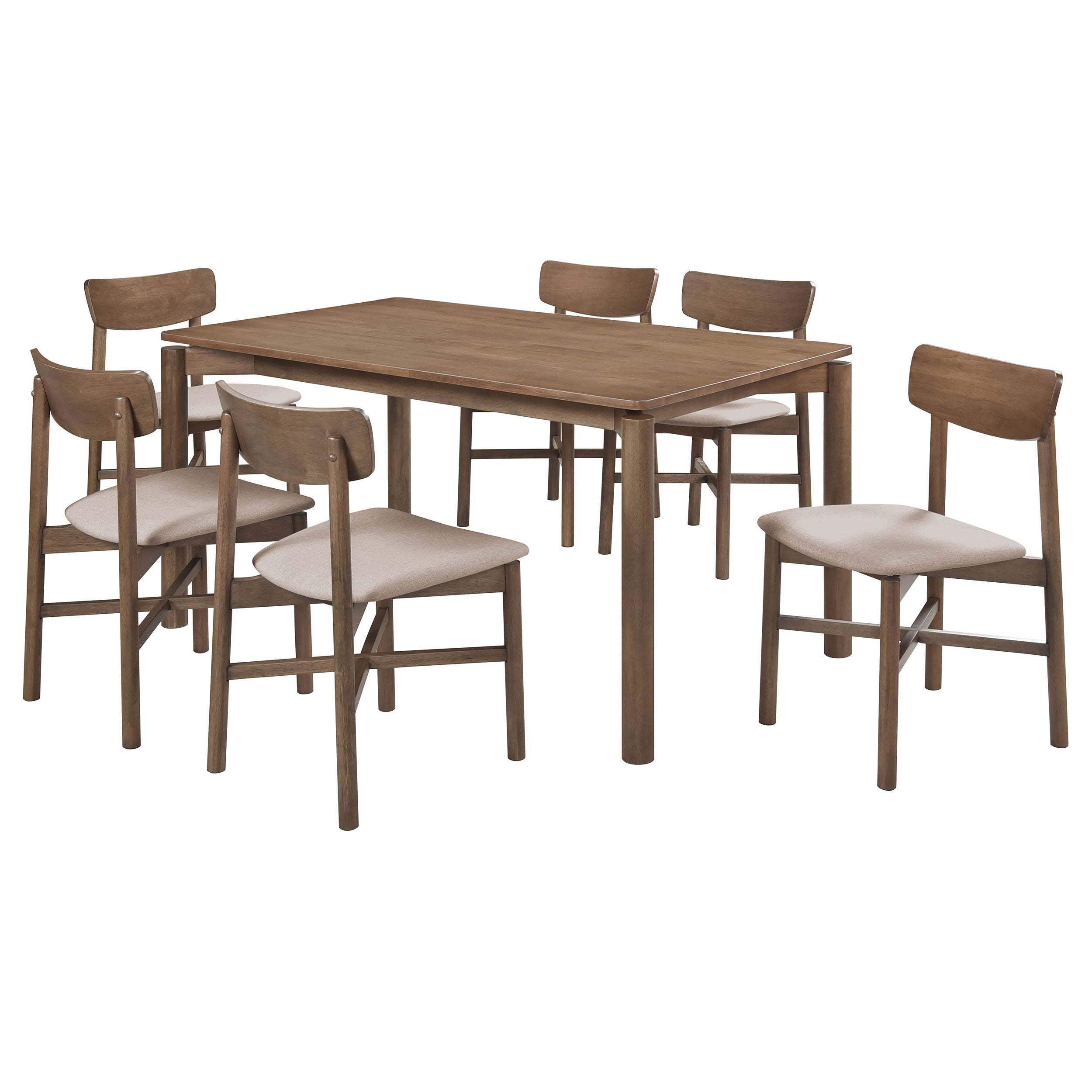 Parkridge 7-piece 59-inch Wood Dining Set Natural Walnut — view 2
