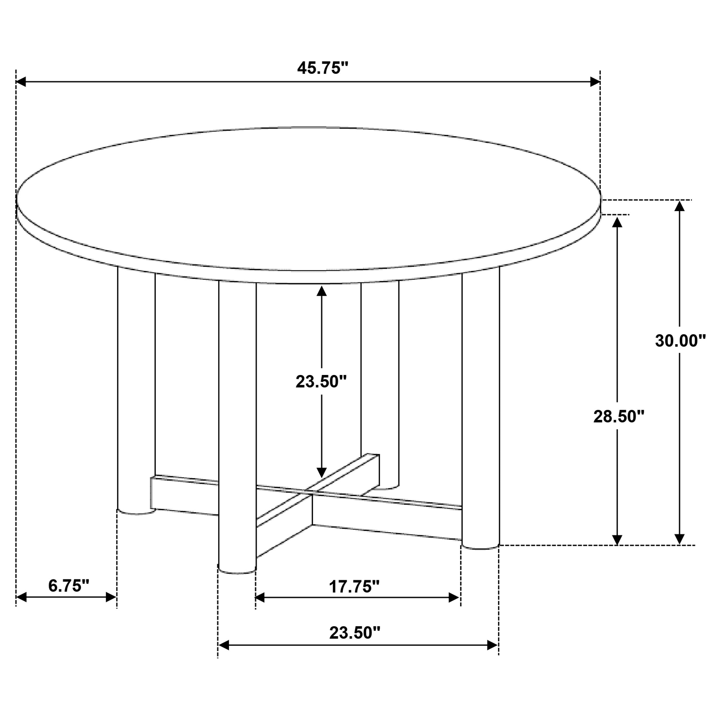 Crestmore 5-piece 46-inch Round Wood Dining Table Set Walnut — view 14