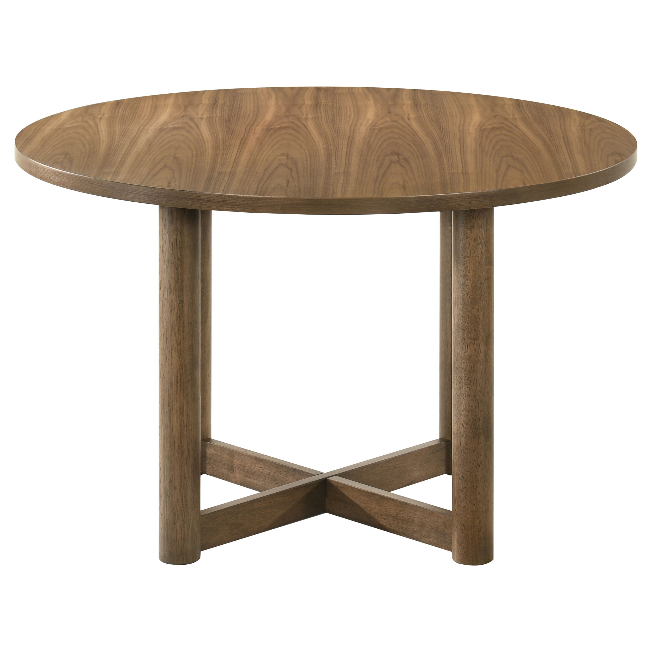 Crestmore 46-inch Round Wood Dining Table Walnut — view 4