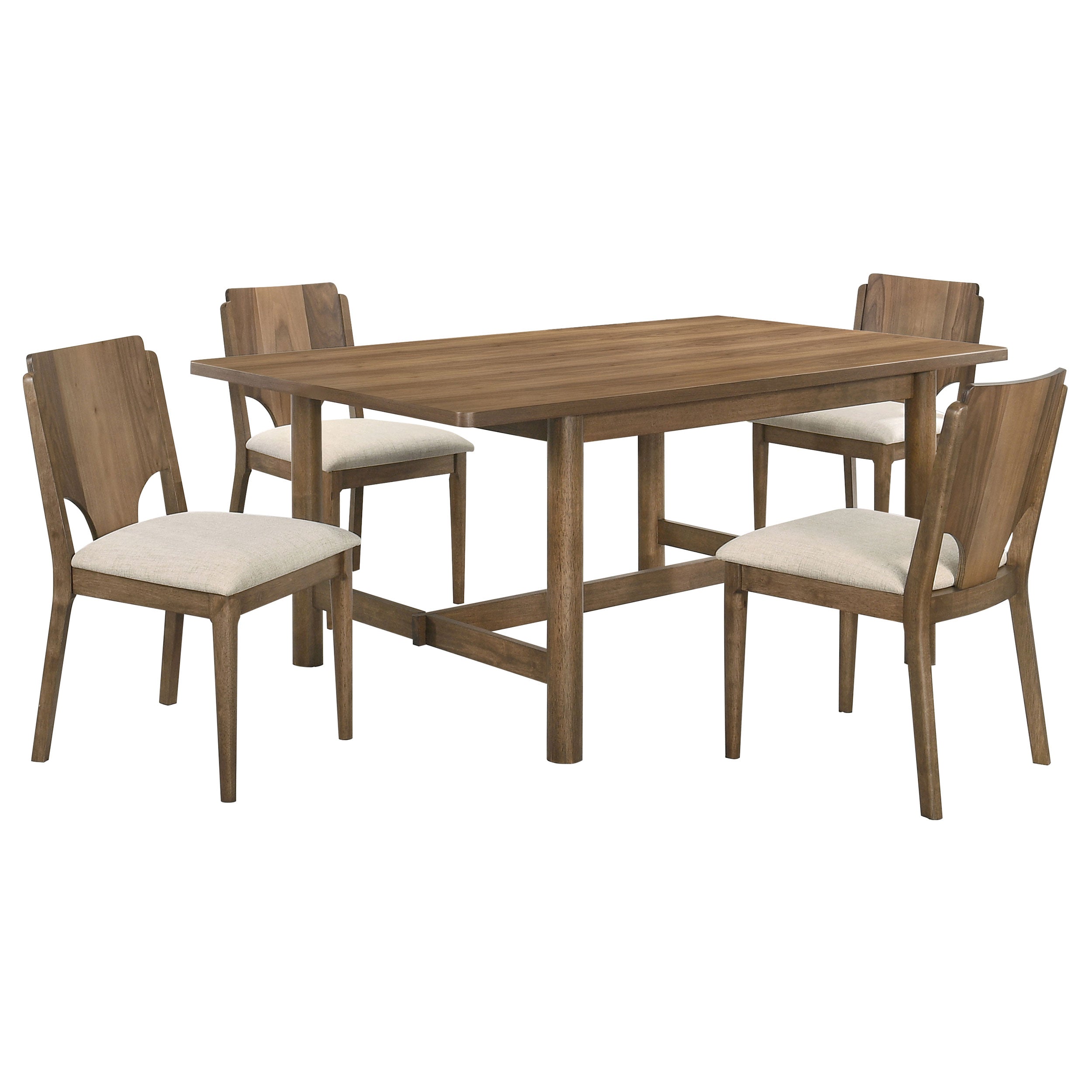 Crestmore 5-piece Rectangular Dining Table Set Walnut — view 2